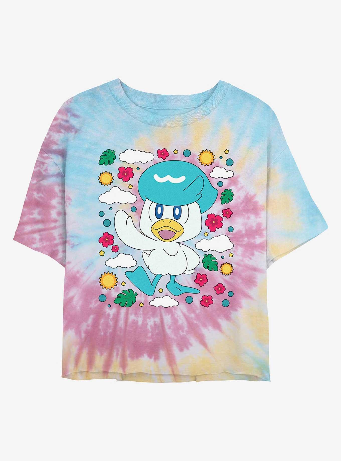 Pokemon Quaxly Iconic Girls Tie-Dye Crop T-Shirt, , hi-res