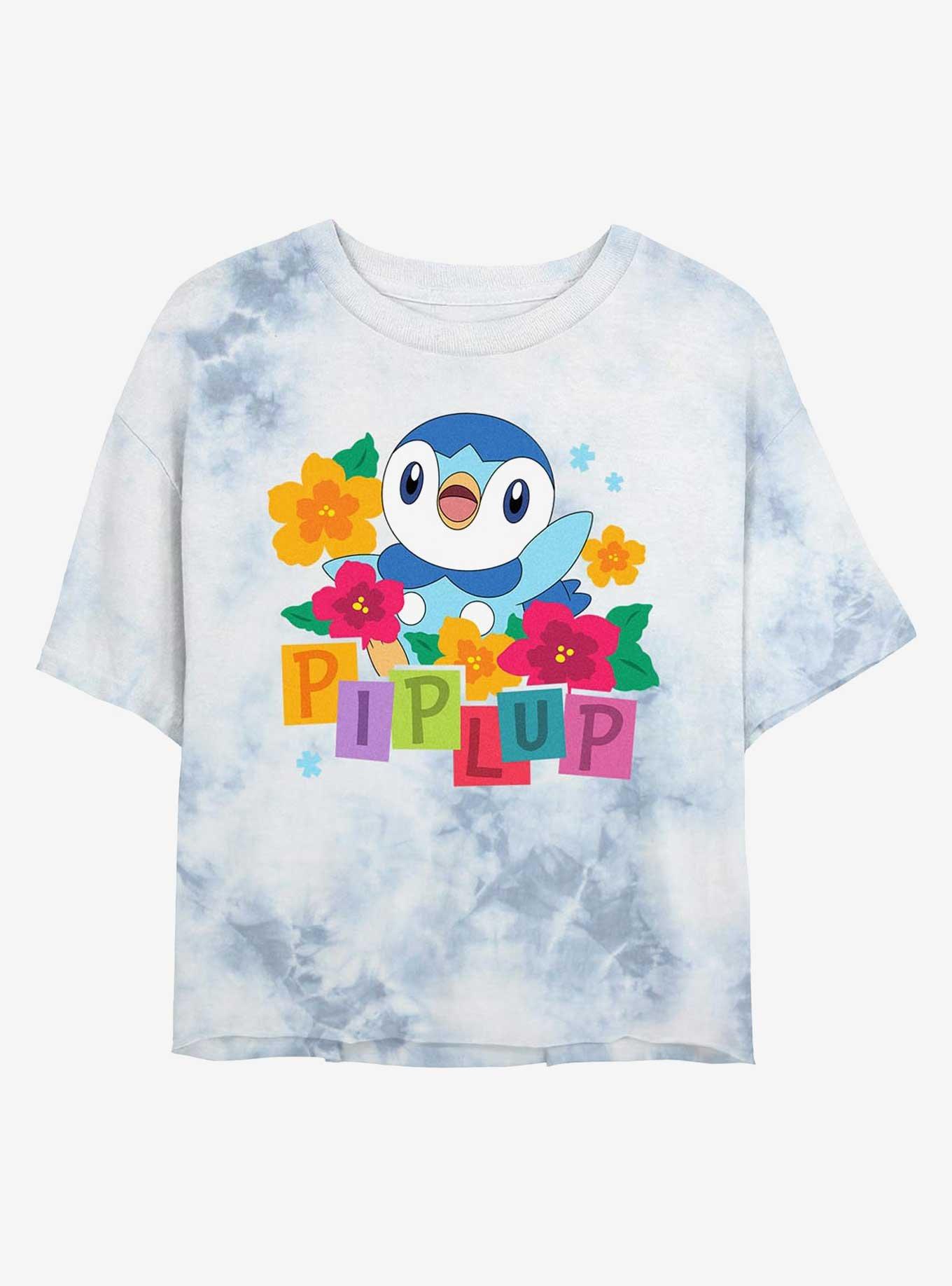 Pokemon Piplup Cutie Girls Tie-Dye Crop T-Shirt, , hi-res