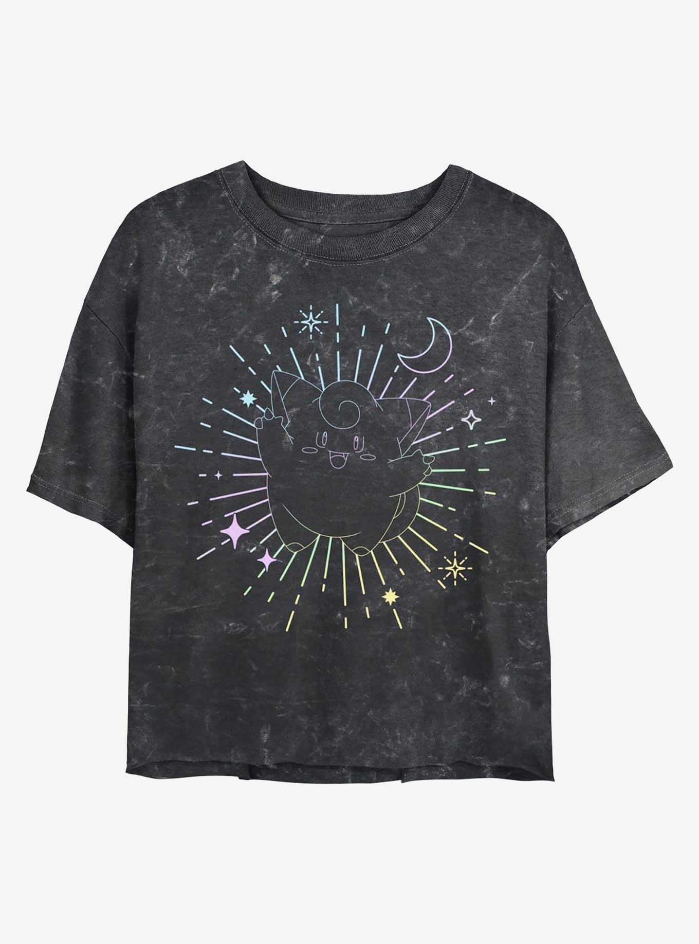 Pokemon Celestial Clefairy Girls Mineral Wash Crop T-Shirt