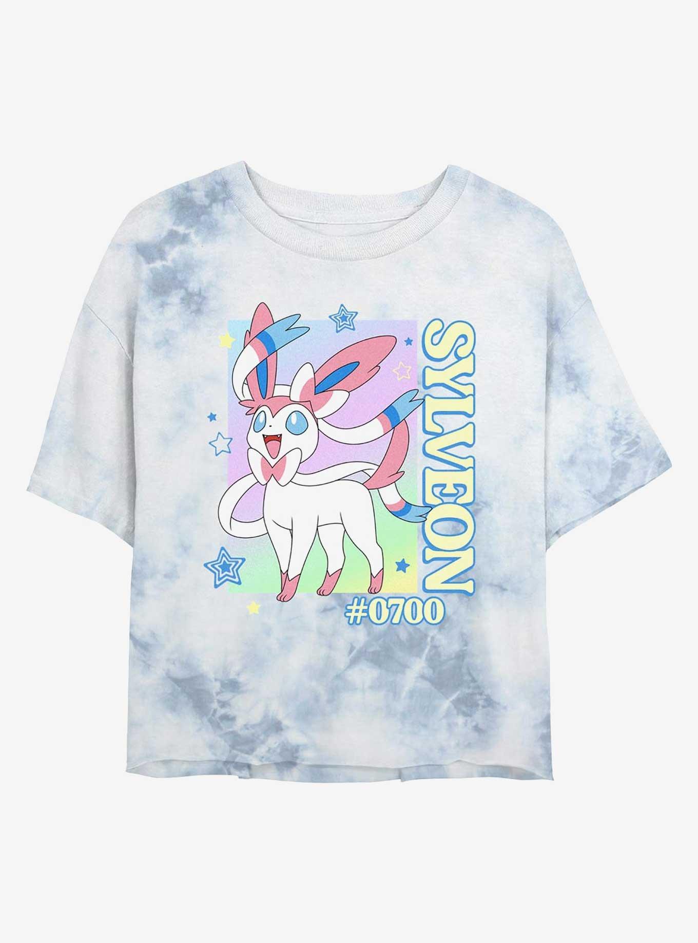 Pokemon Sylveon Heart Girls Tie-Dye Crop T-Shirt, , hi-res