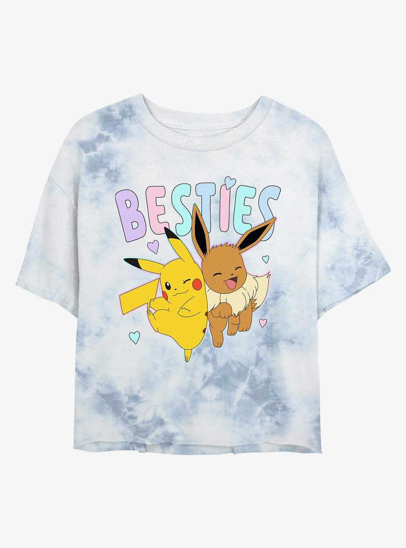 Pokemon Besties Pikachu & Eevee Girls Tie-Dye Crop T-Shirt, , hi-res