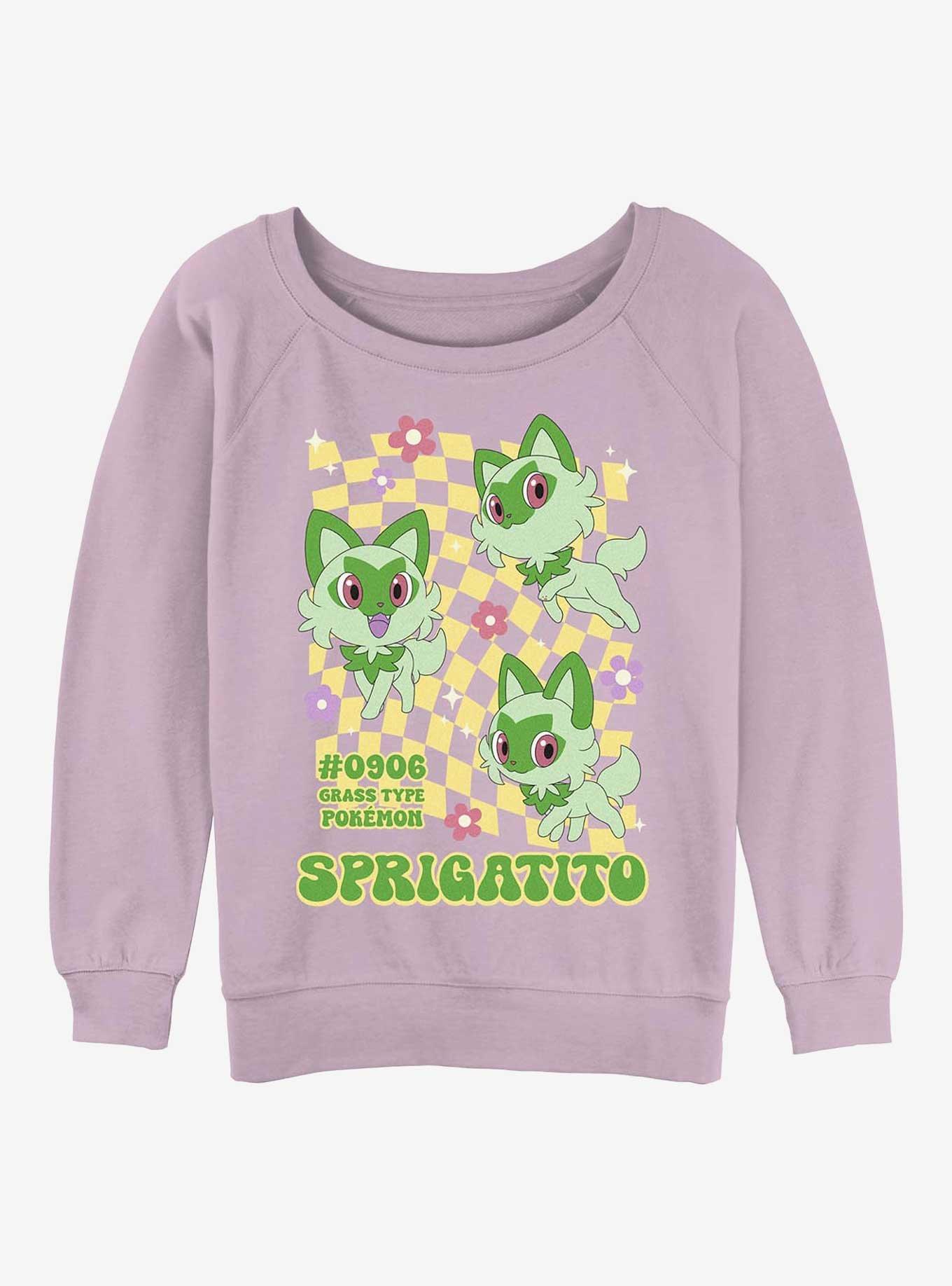 Pokemon Sprigatito Grass Type Girls Slouchy Sweatshirt, , hi-res