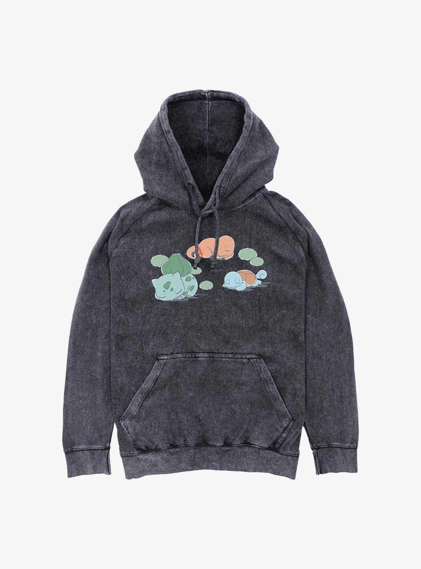 Pokemon Bulbasaur Charmander Squirtle Mineral Wash Hoodie, , hi-res