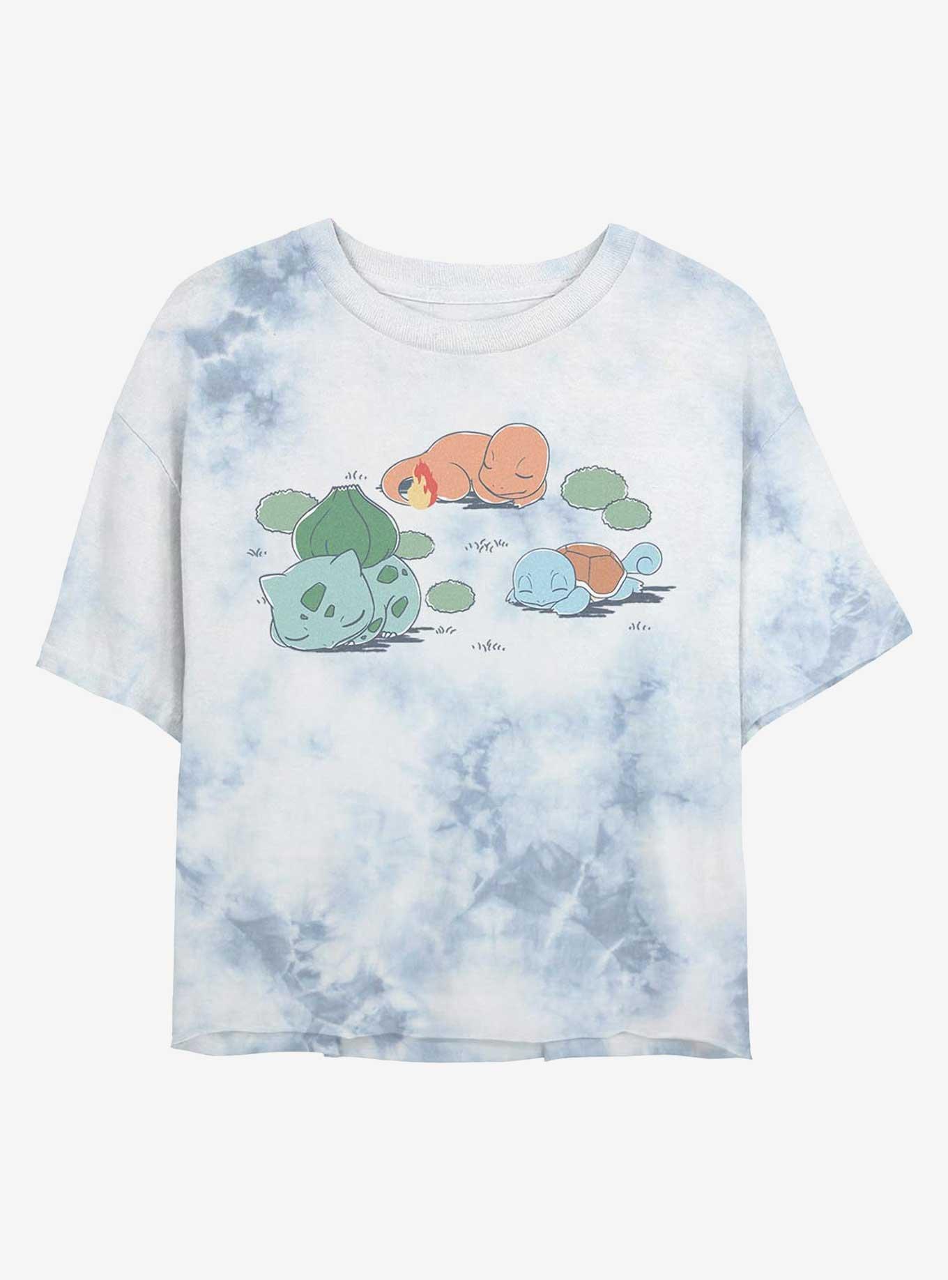 Pokemon Bulbasaur Charmander Squirtle Girls Tie-Dye Crop T-Shirt, , hi-res