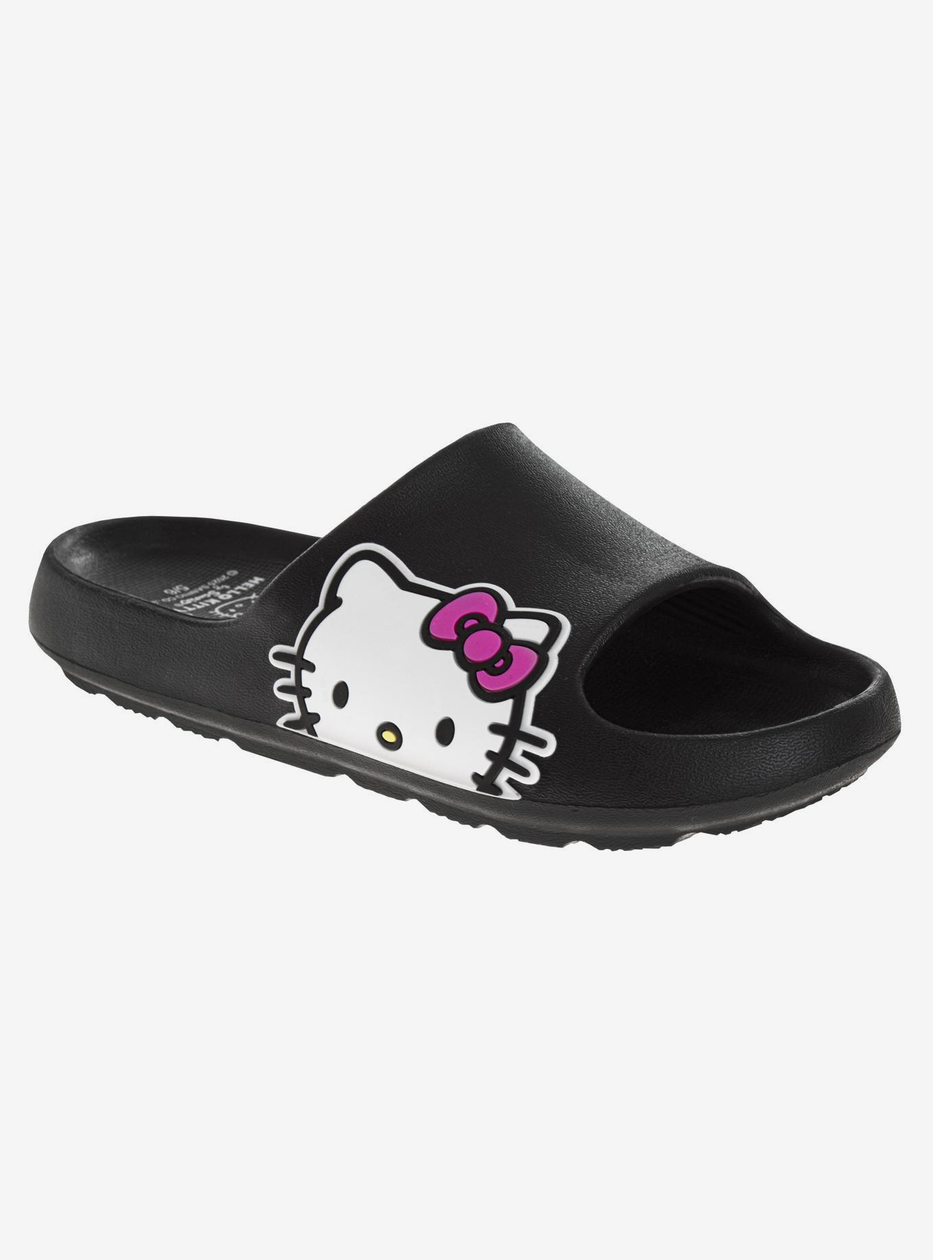 Hello Kitty Women's Slip On Waterproof Slides, BLACK, hi-res