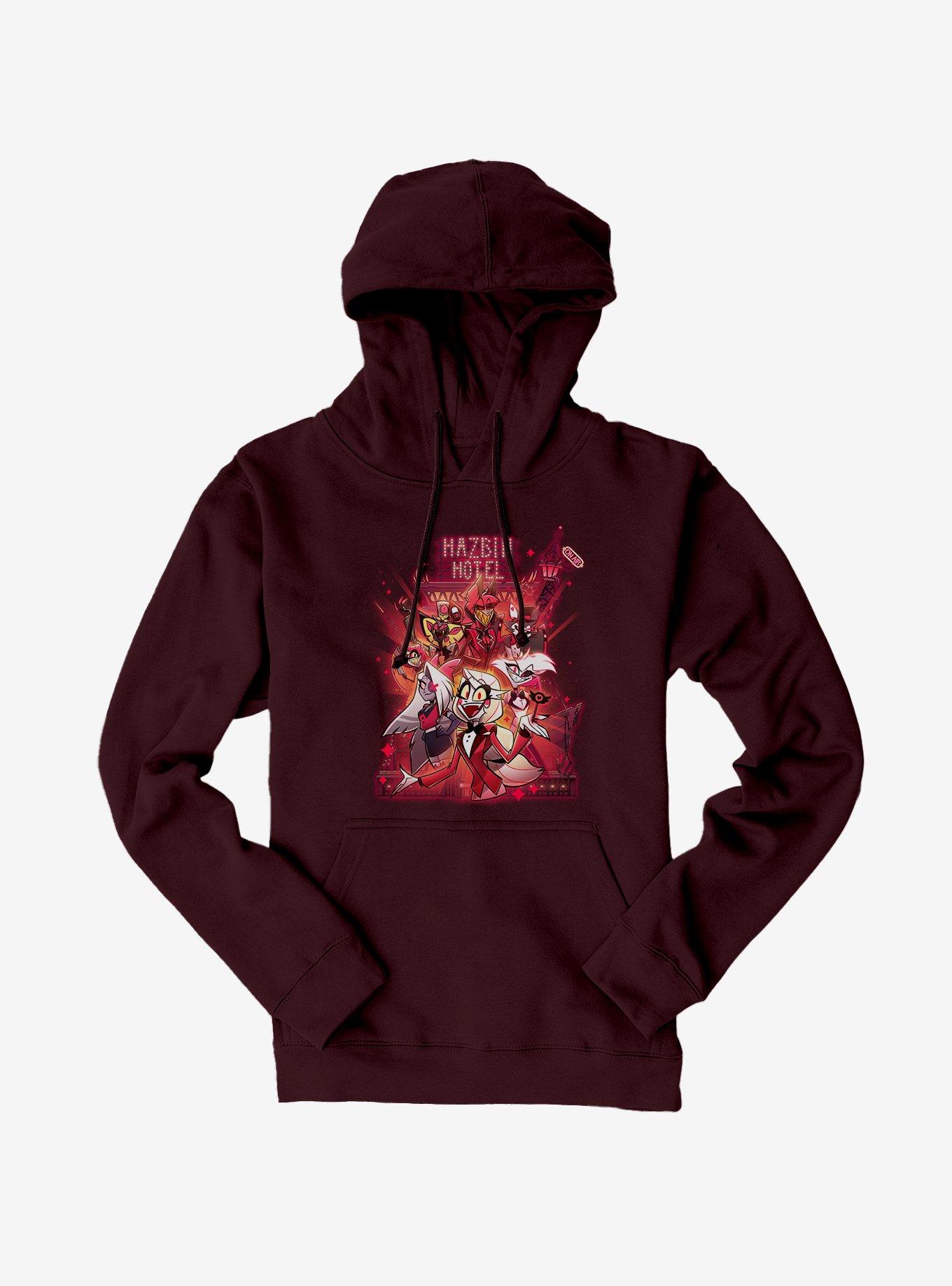 Hazbin Hotel Group Hoodie, MAROON, hi-res