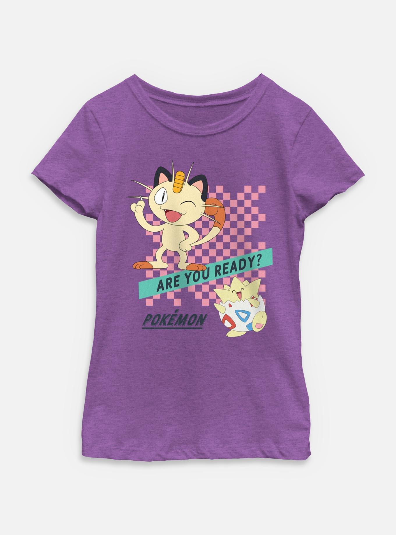 Pokemon Are You Ready Pokemon Meow Togepi Youth Girls T-Shirt, , hi-res