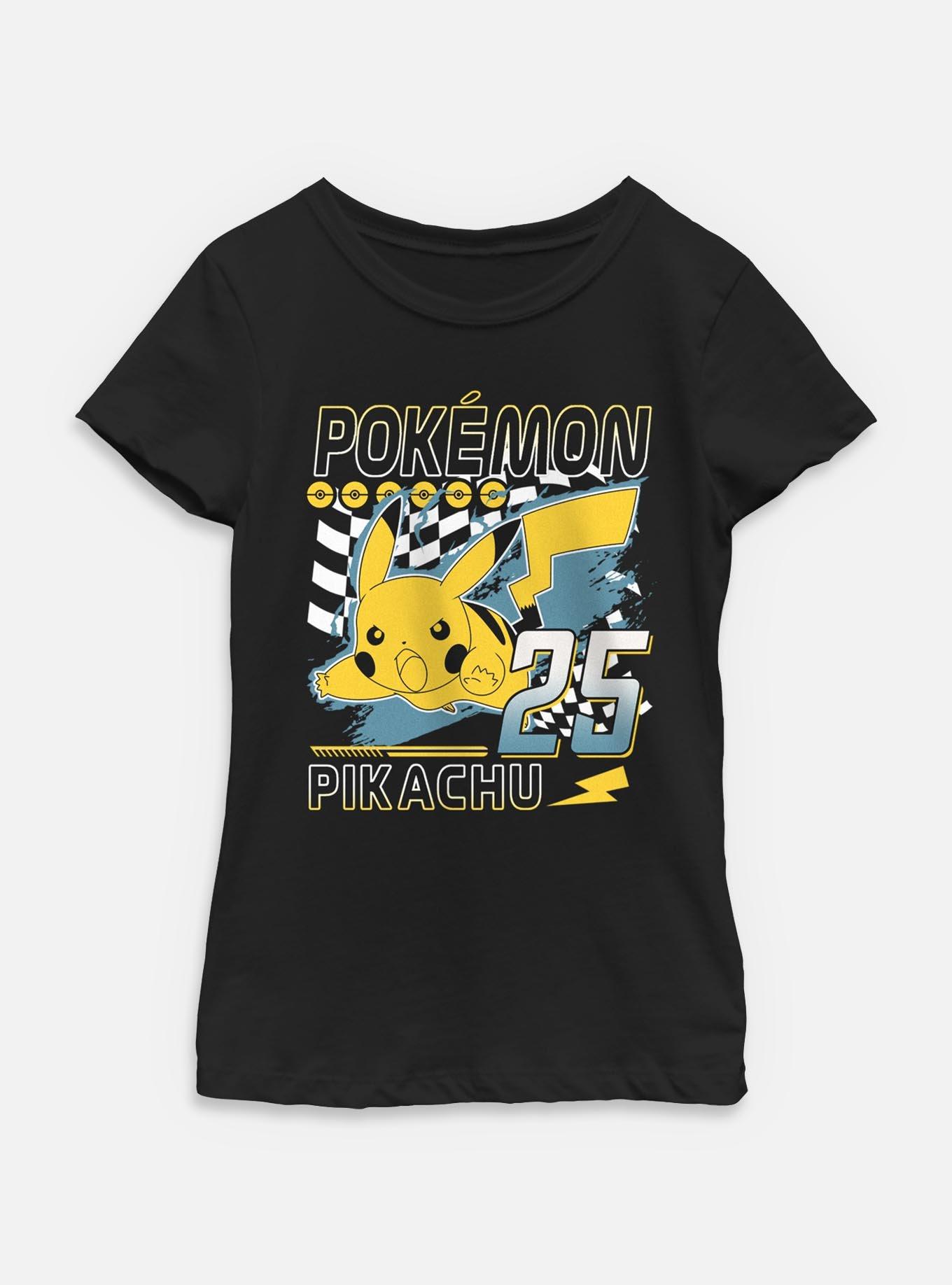 Pokemon Pikachu Lighting Strike Youth Girls T-Shirt, BLACK, hi-res
