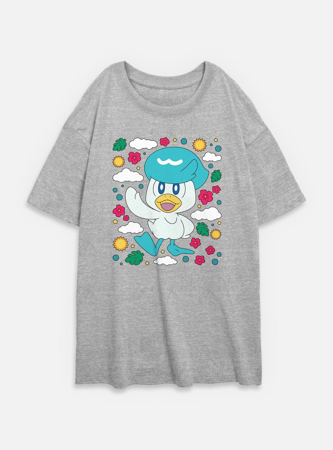 Pokemon Quaxly Floral Womens Oversized T-Shirt, , hi-res
