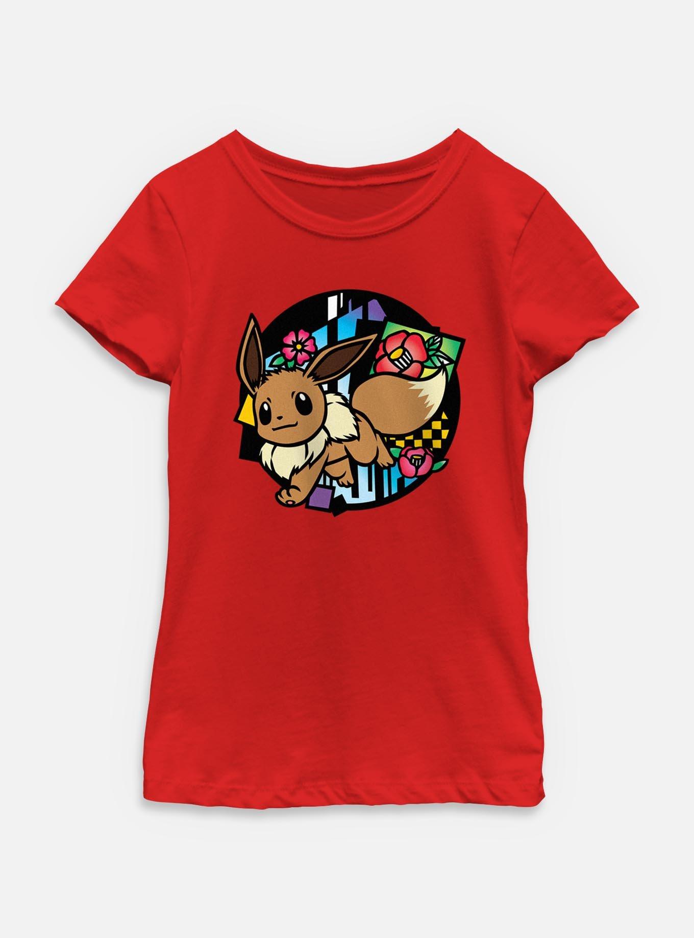 Pokemon Eevee Stained Glass Icon  Youth Girls T-Shirt, , hi-res
