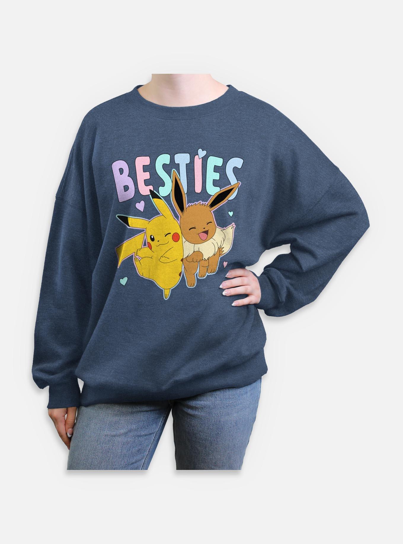 Pokemon Besties Pikachu Eevee Womens Oversized Sweatshirt, , hi-res