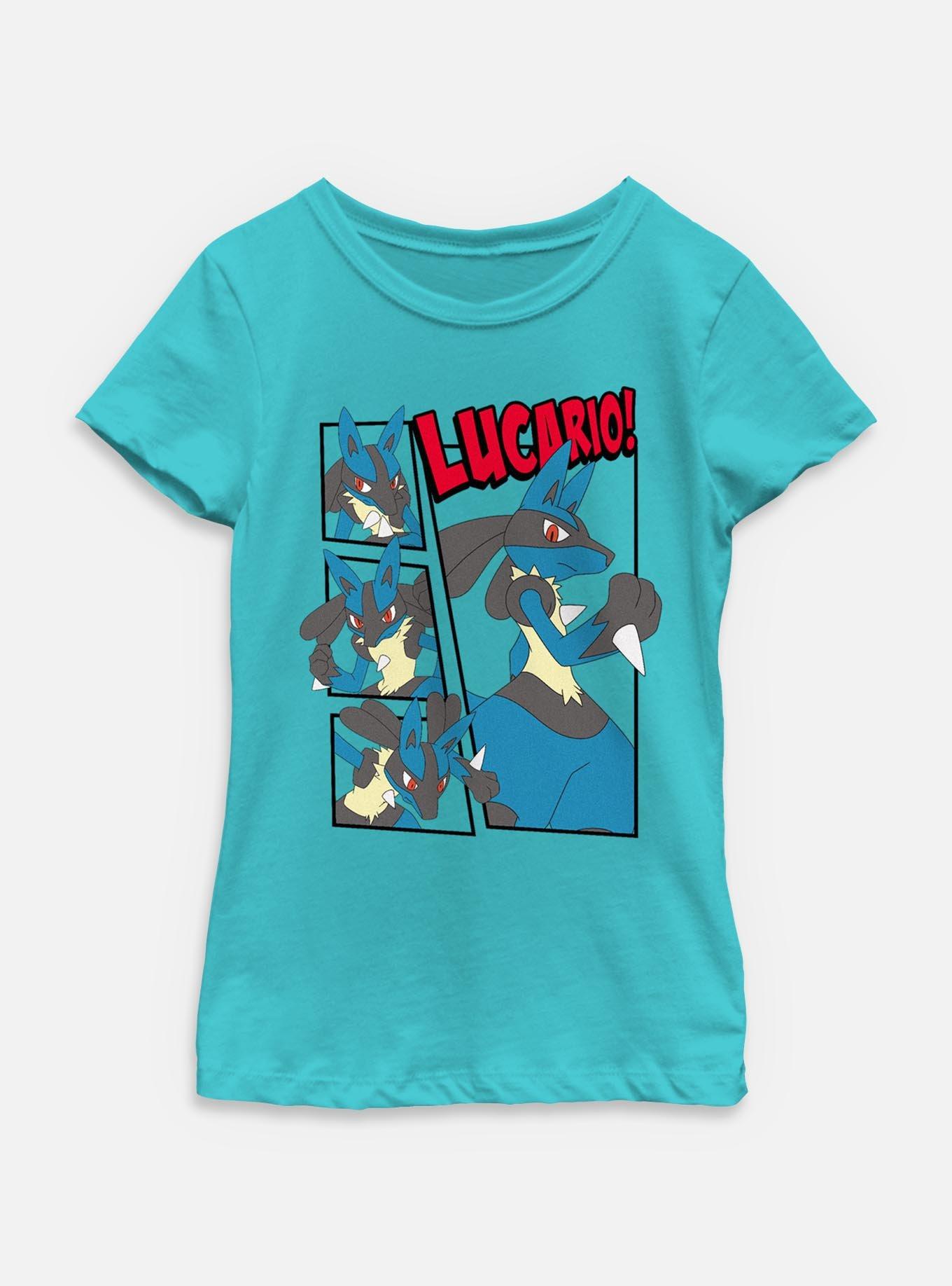 Pokemon Lucario Box Frames Youth Girls T-Shirt, , hi-res