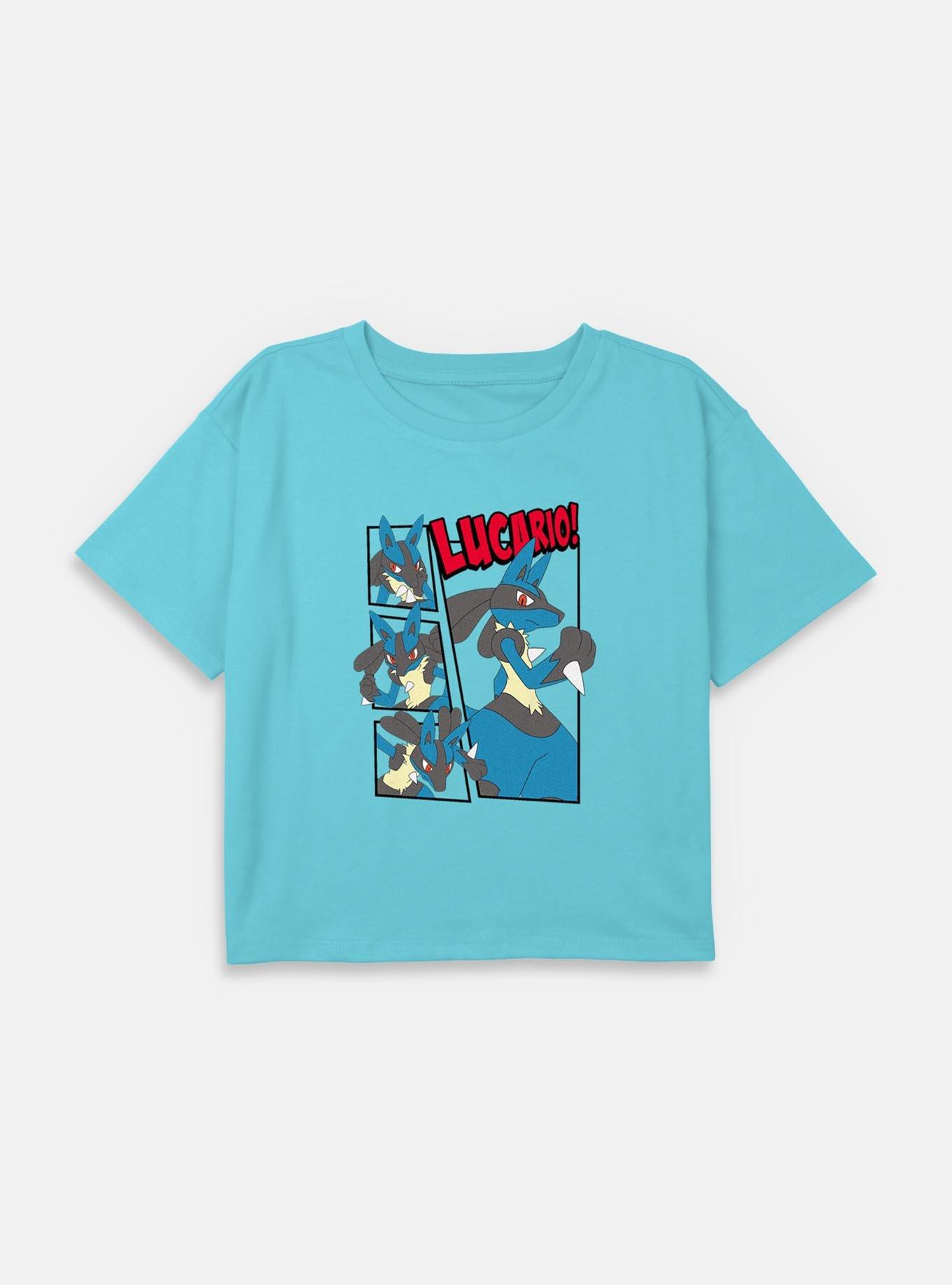 Pokemon Lucario Box Frames Youth Girls Boxy Crop T-Shirt, , hi-res