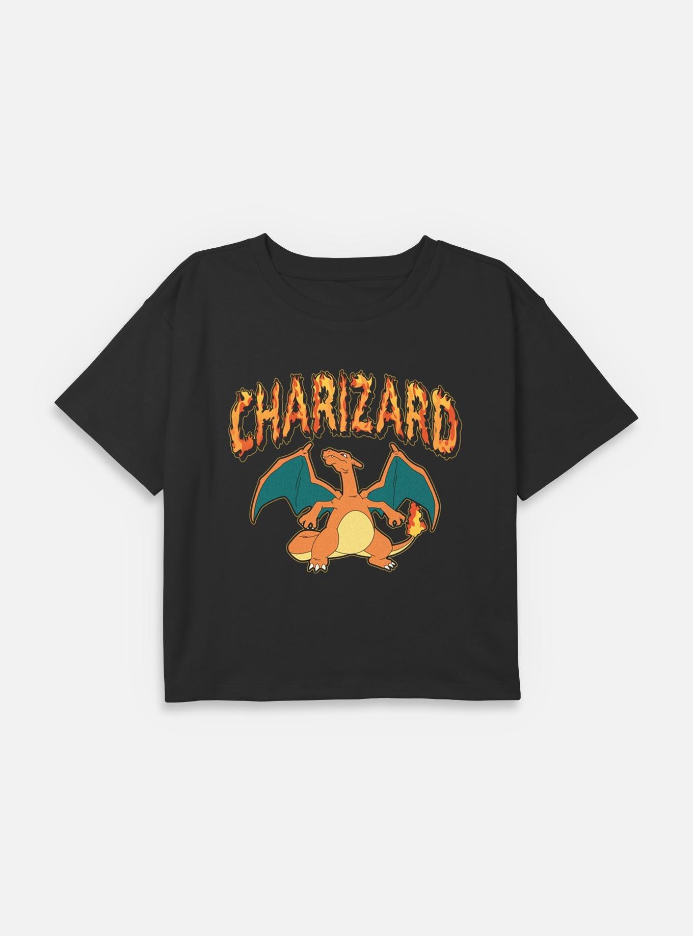 Pokemon Charizard Fire Type Youth Girls Boxy Crop T-Shirt, , hi-res