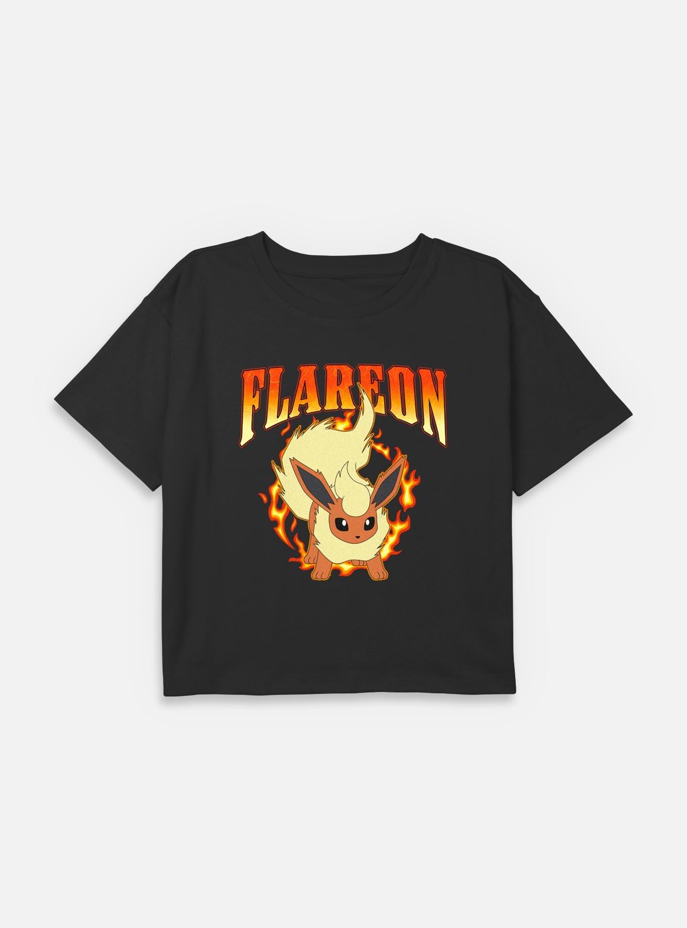 Pokemon Flareon Fire Attack Type Youth Girls Boxy Crop T-Shirt, , hi-res