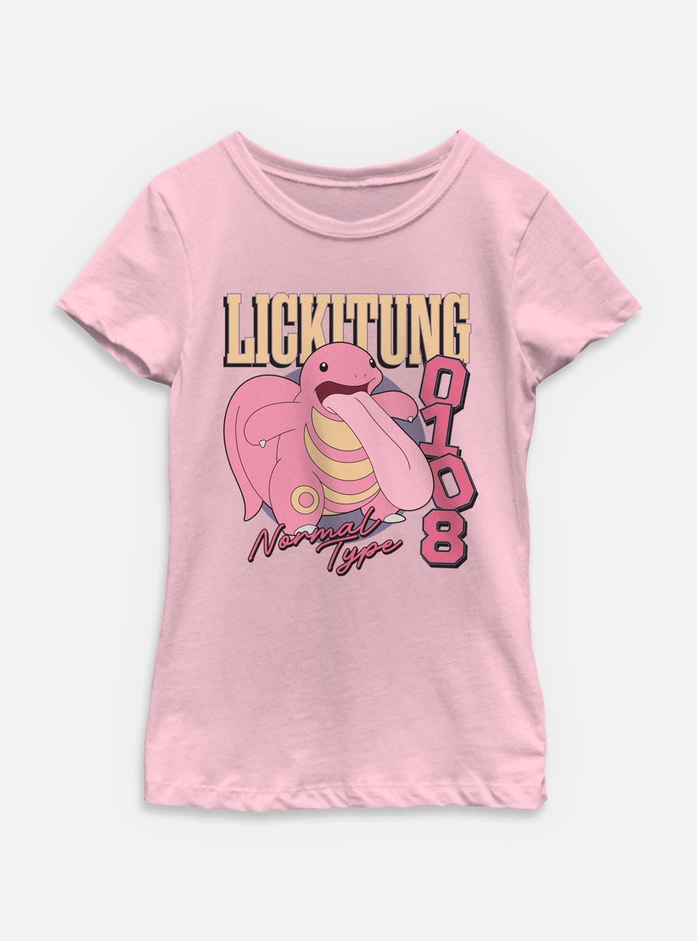 Pokemon Lickitung 0108 Normal Type Youth Girls T-Shirt, PINK, hi-res