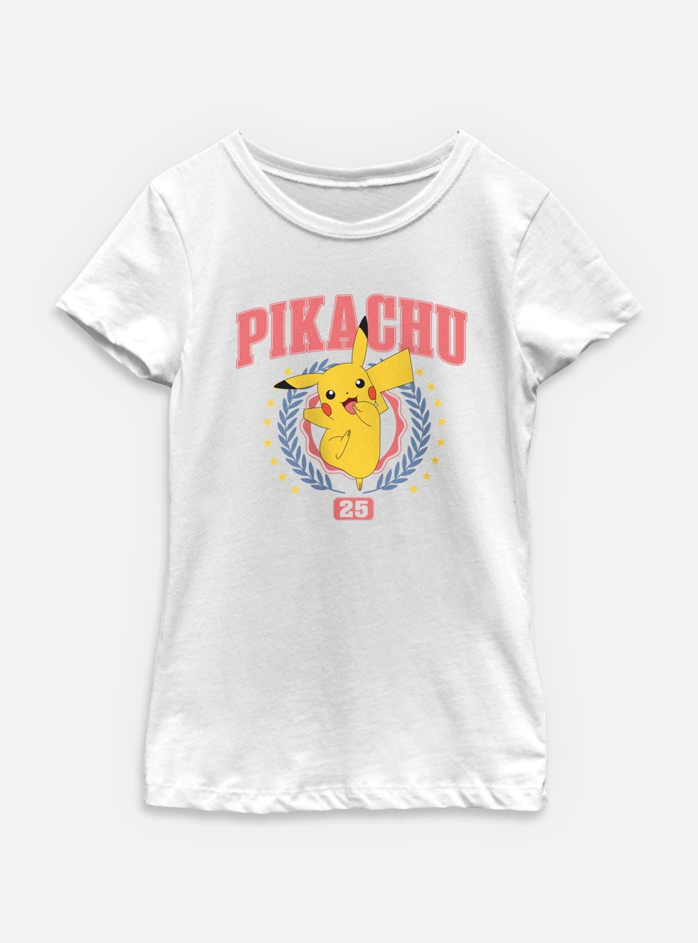 Pokemon Pikachu 25 Happy Youth Girls T-Shirt, WHITE, hi-res