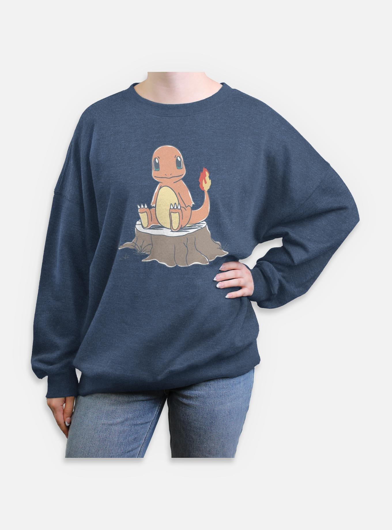 Pokemon Charmander Log Sketch Womens Oversized Sweatshirt, , hi-res