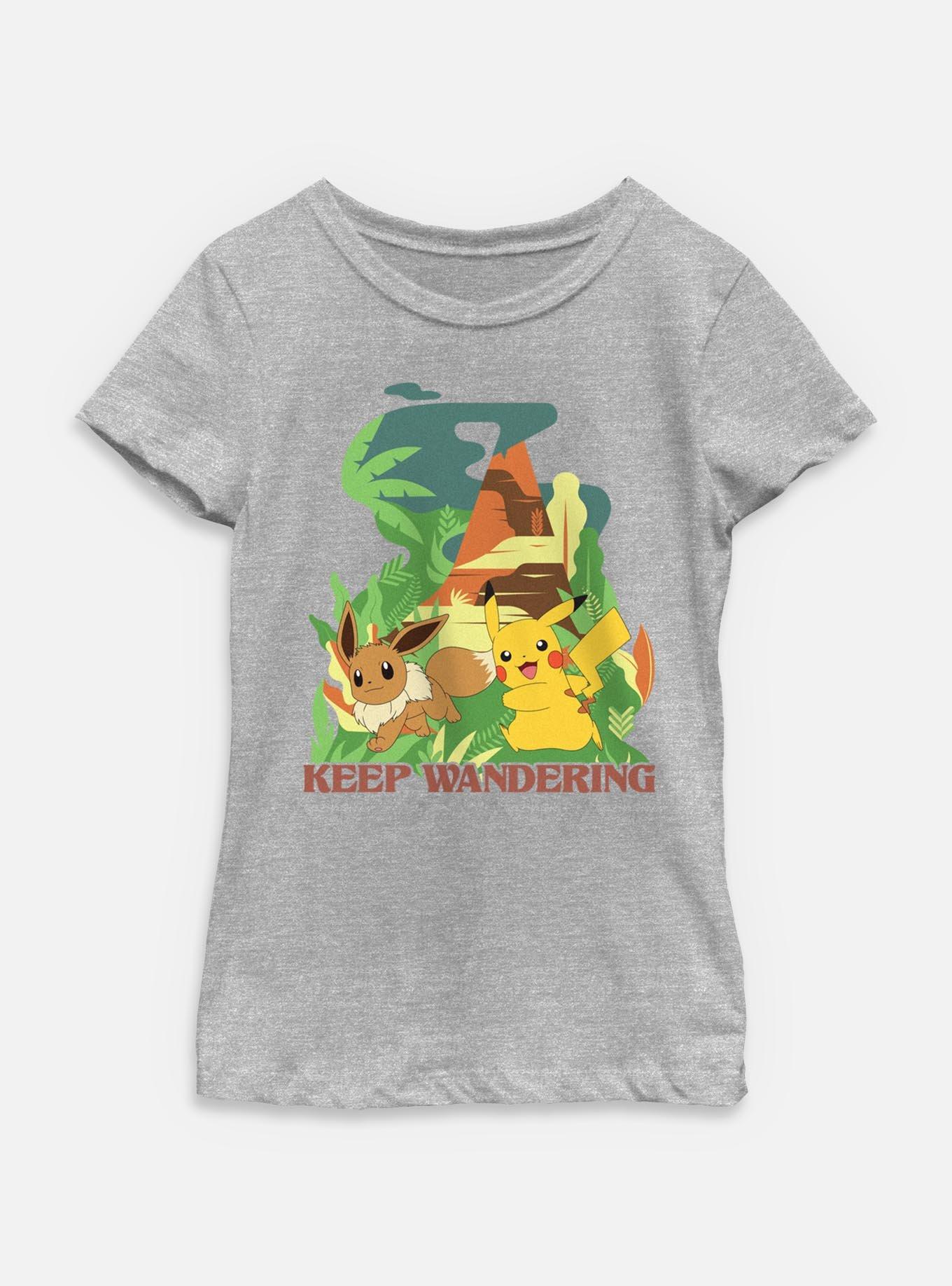 Pokemon Keep Wandering Pikachu Eevee Youth Girls T-Shirt, , hi-res