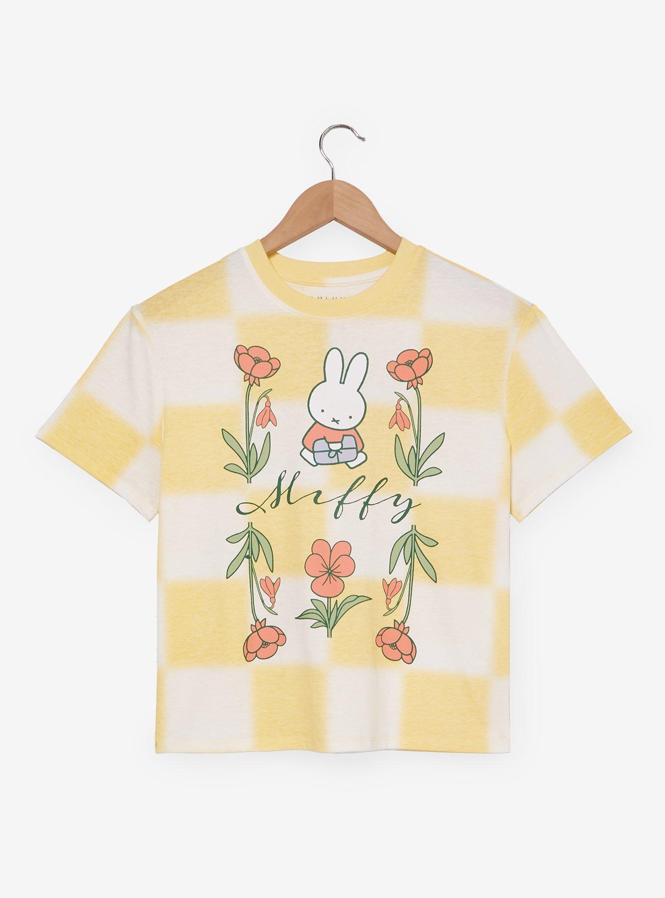 Miffy Floral Checkered Women's T-Shirt — BoxLunch Exclusive, , hi-res