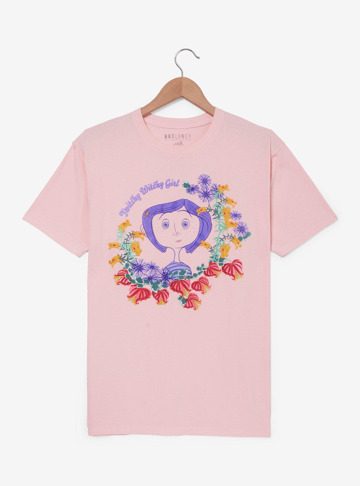 Coraline Floral Portrait T-Shirt - BoxLunch Exclusive, CREAM, hi-res