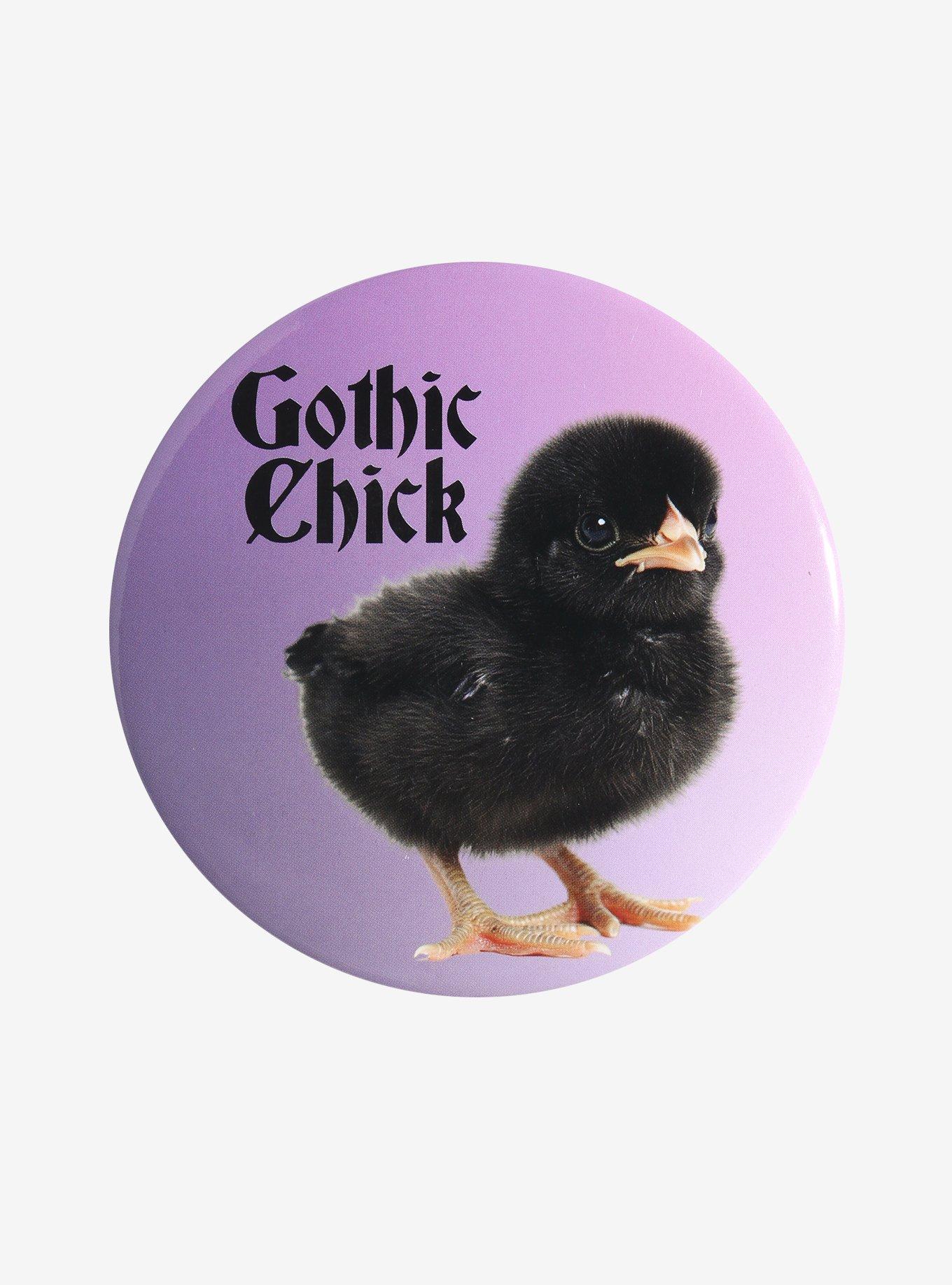 Gothic Chick 3 Inch Button, , hi-res