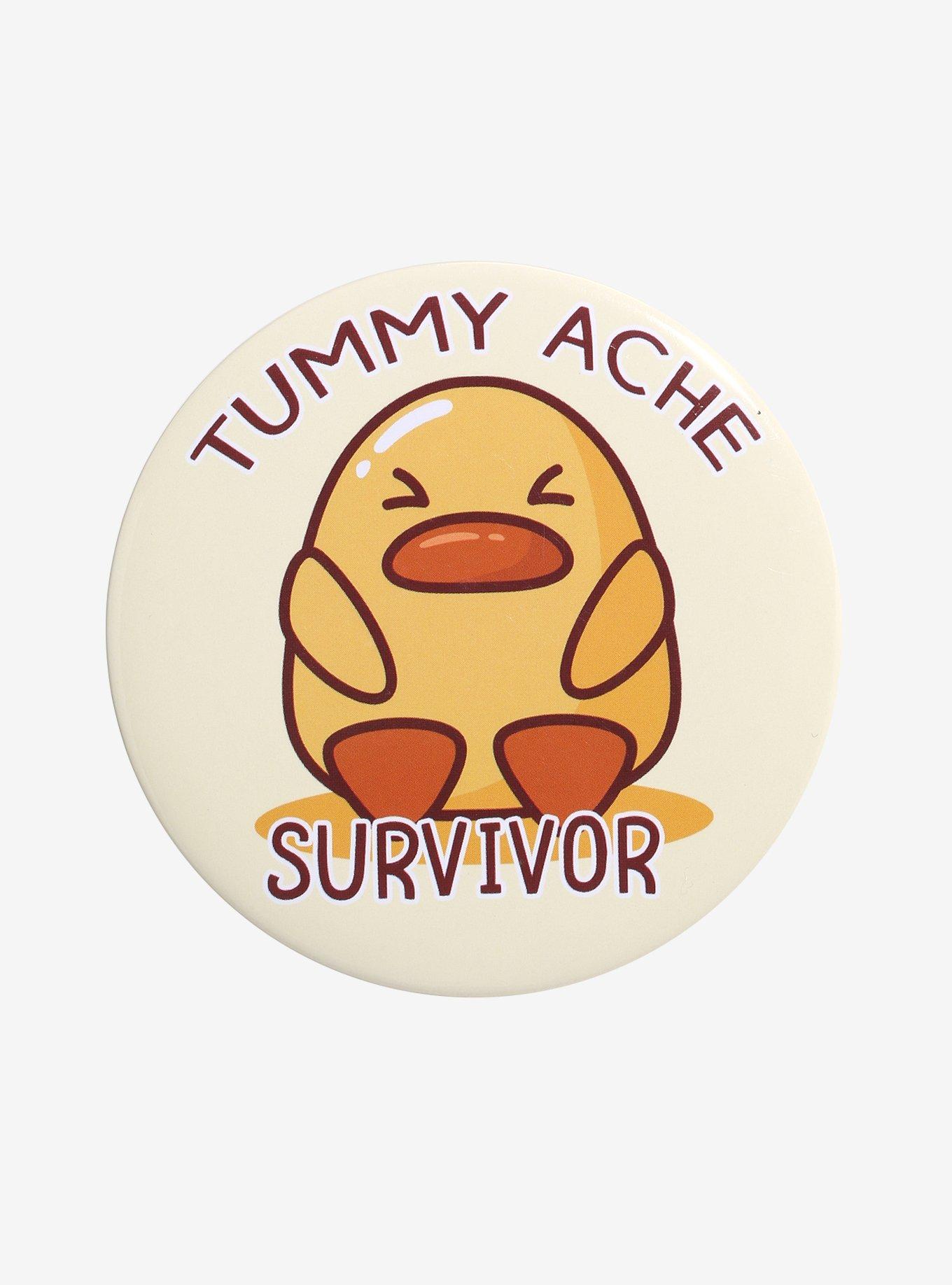 Duck Tummy Ache Survivor 3 Inch Button, , hi-res