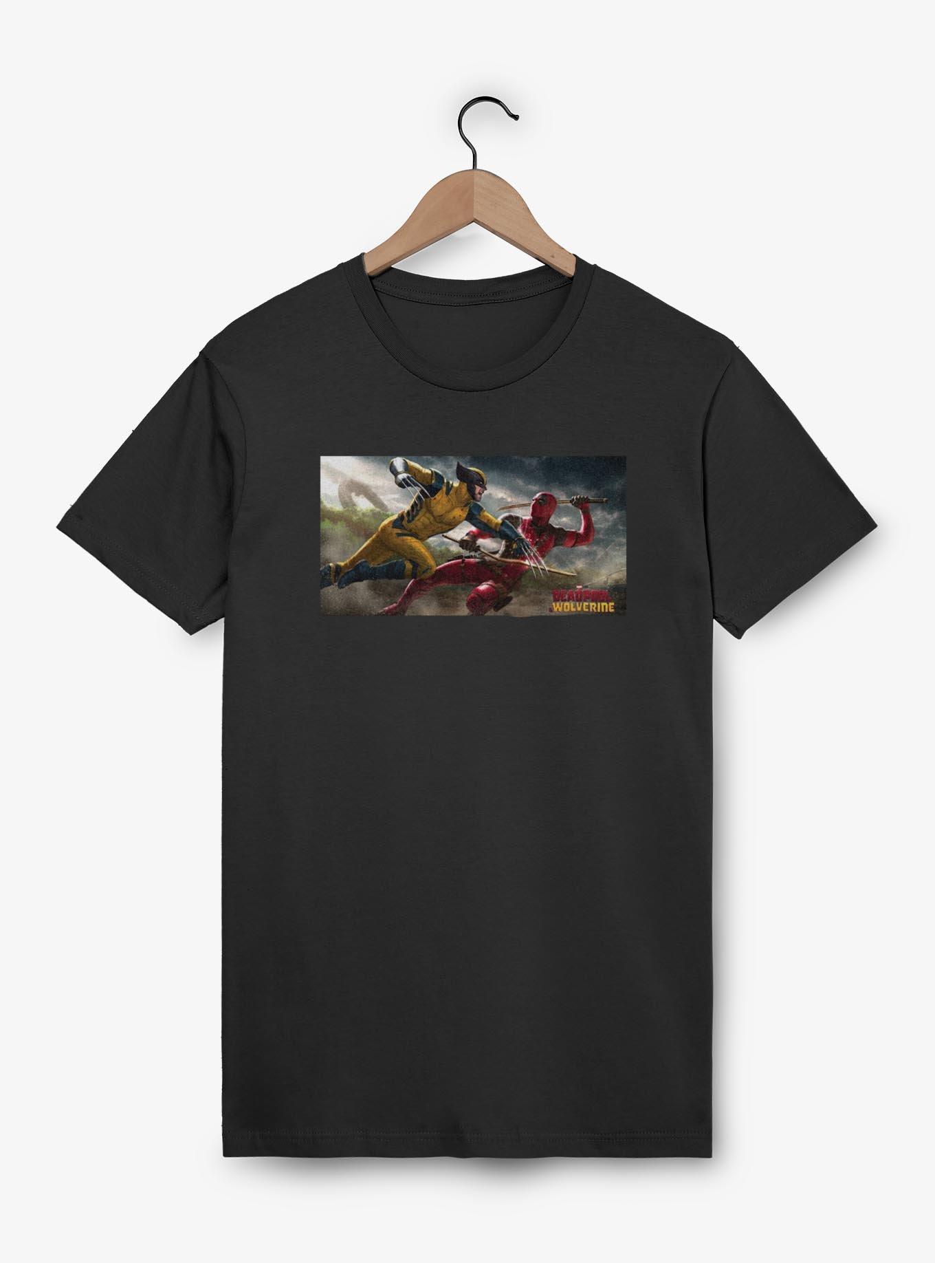 Marvel Deadpool & Wolverine Fighting T-Shirt,Specials : American Fashion Style Bags On Sale