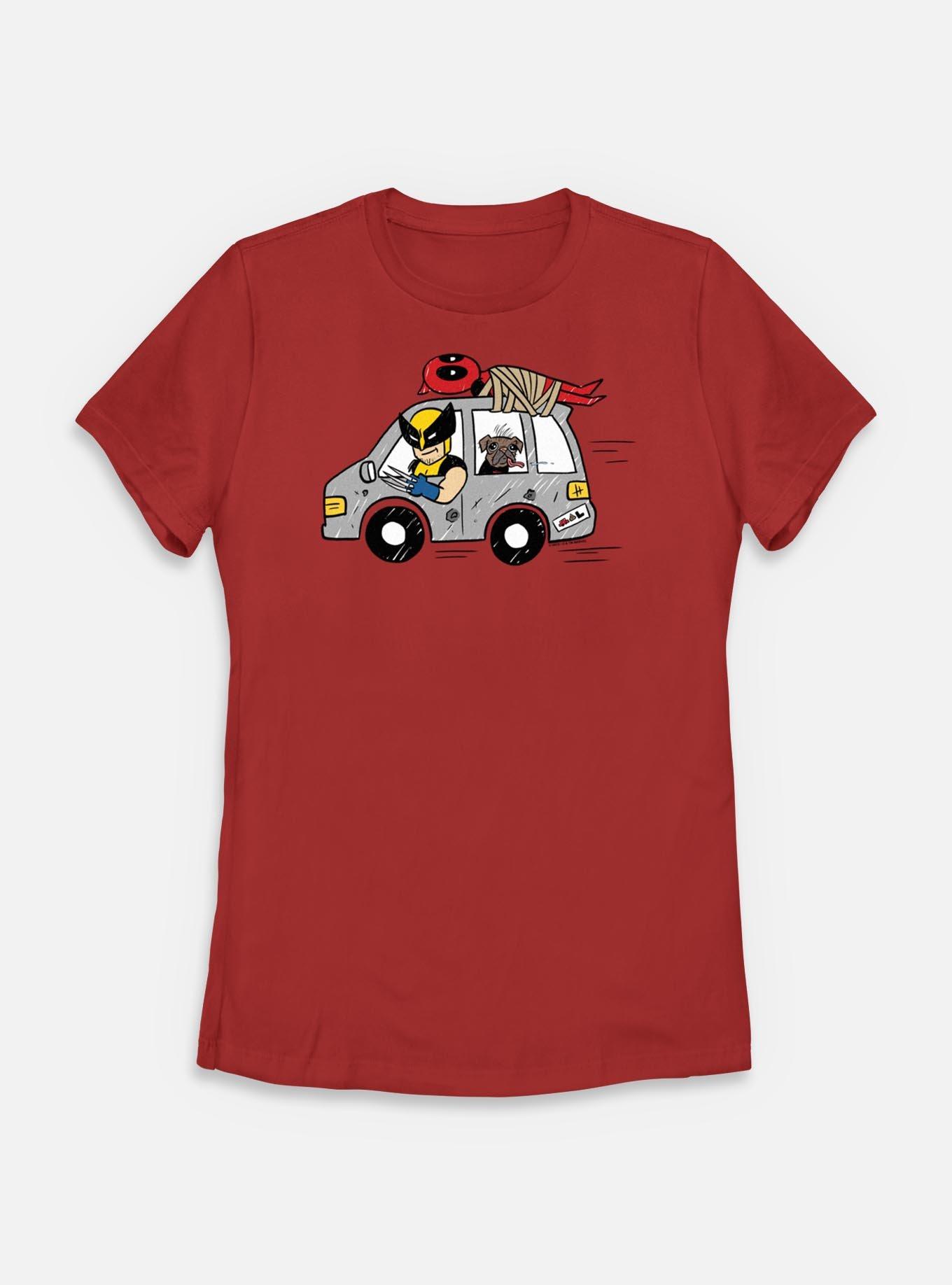 Marvel Deadpool & Wolverine Road Trip With Dogpoo Womens T-Shirt, , hi-res