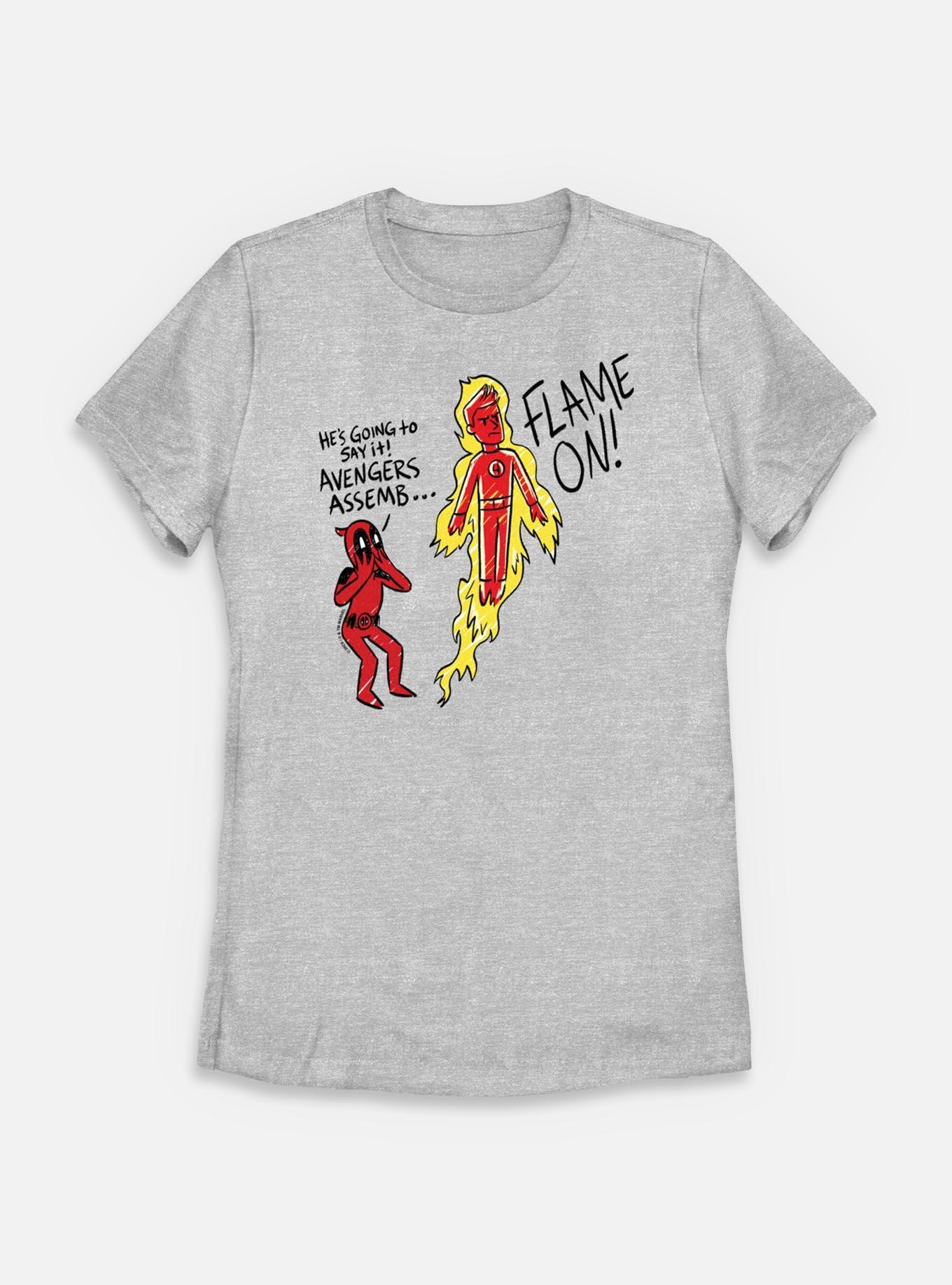 Marvel Deadpool & Wolverine Flame On Womens T-Shirt, , hi-res