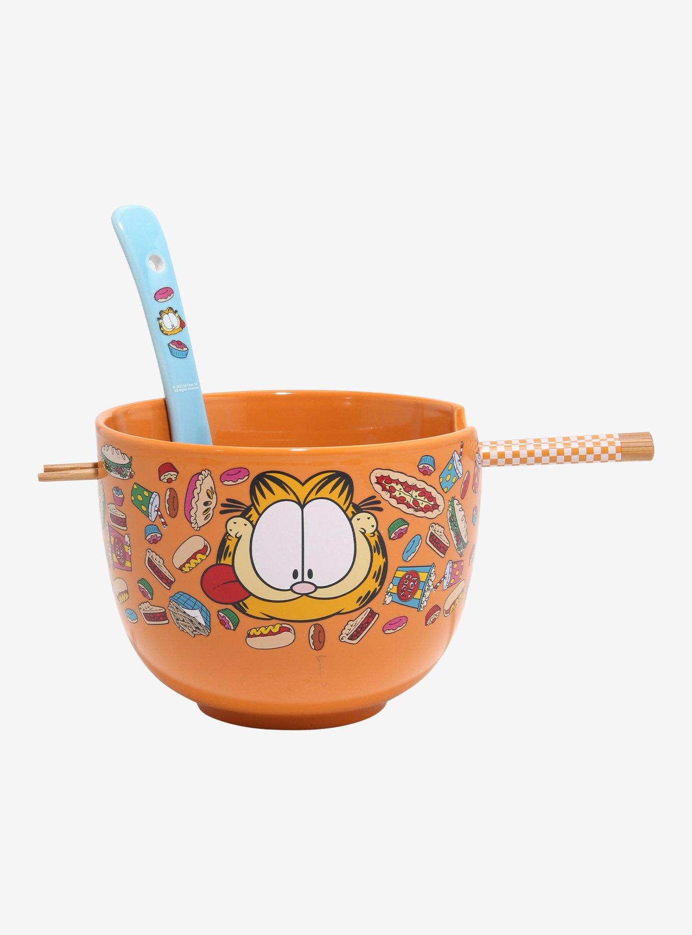 Garfield Junk Food Ramen Bowl With Chopsticks & Spoon, , hi-res