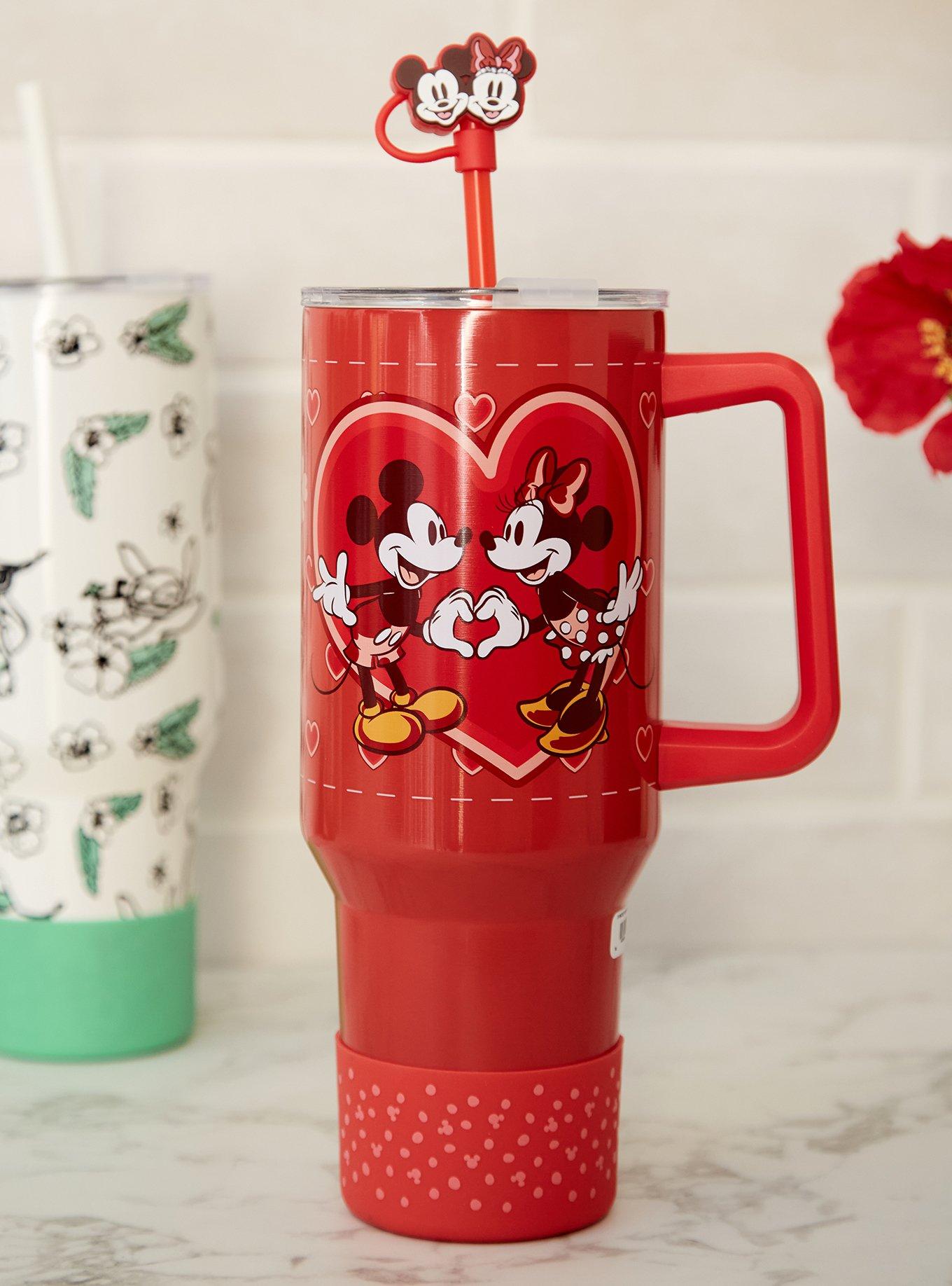 Disney Mickey & Minnie Valentine's Day Straw Tumbler — BoxLunch Exclusive, , hi-res