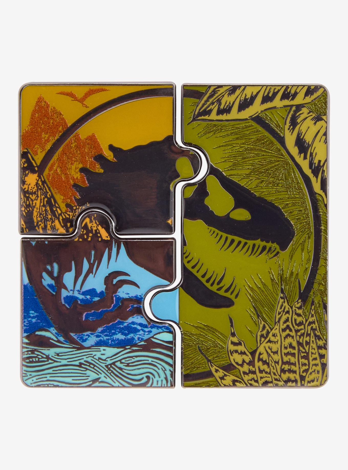 Jurassic Park Logo Puzzle Enamel Pin Set — BoxLunch Exclusive, , hi-res