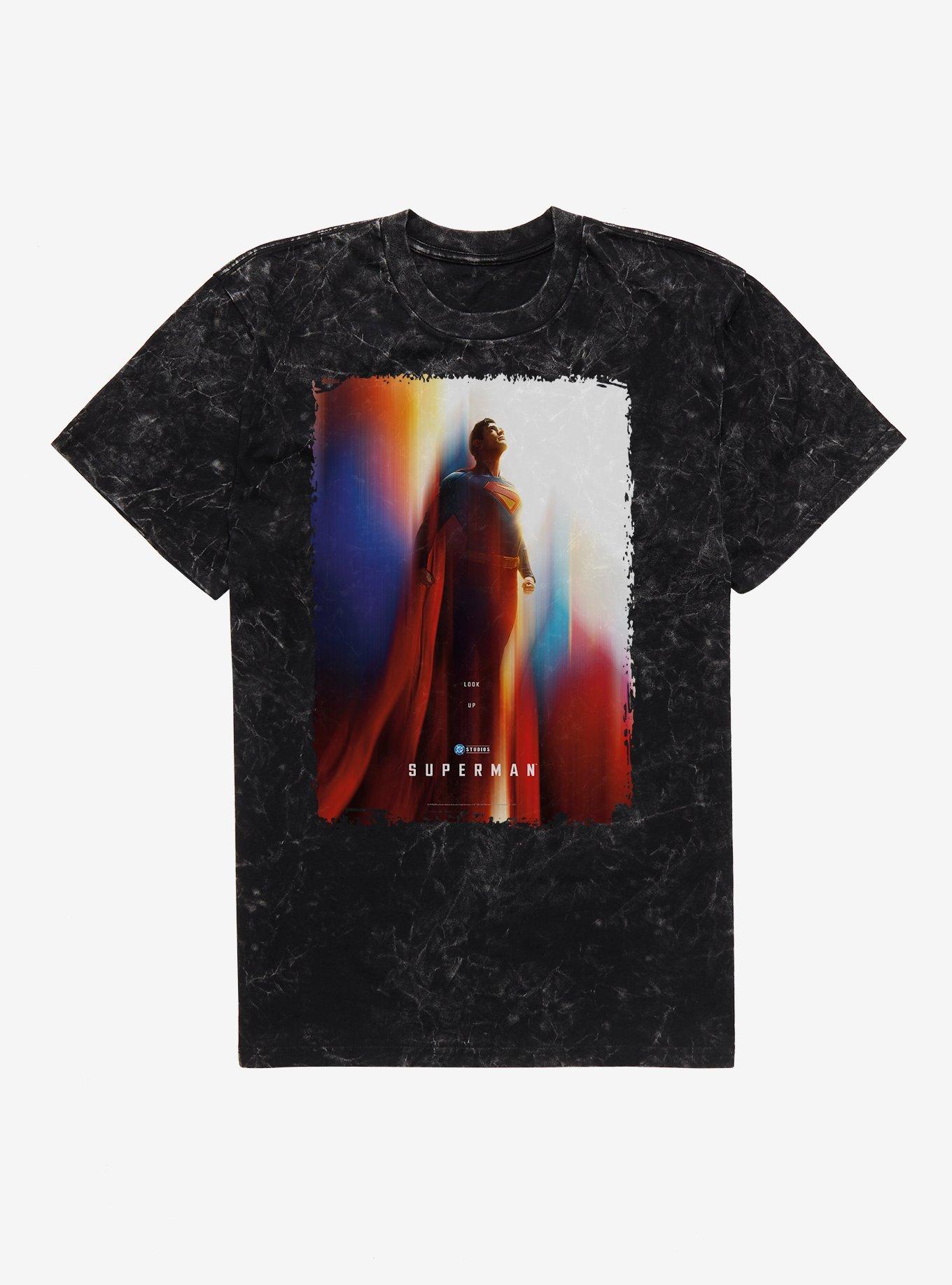 DC Superman Movie Poster Mineral Wash T-Shirt, BLACK MINERAL WASH, hi-res