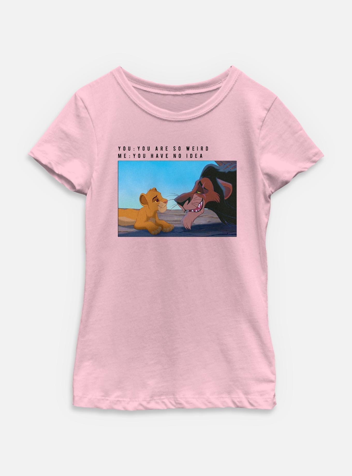 Disney The Lion King Stay Weird Scar Youth Girls T-Shirt - PINK | BoxLunch, image size:1091x1430