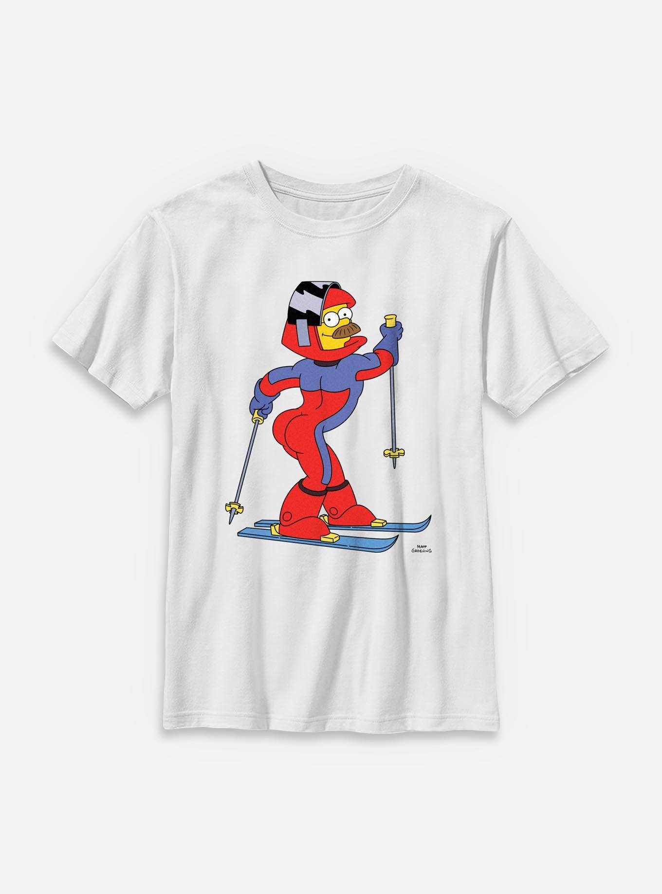 The Simpsons Ned Flanders Skii Youth T-Shirt, , hi-res