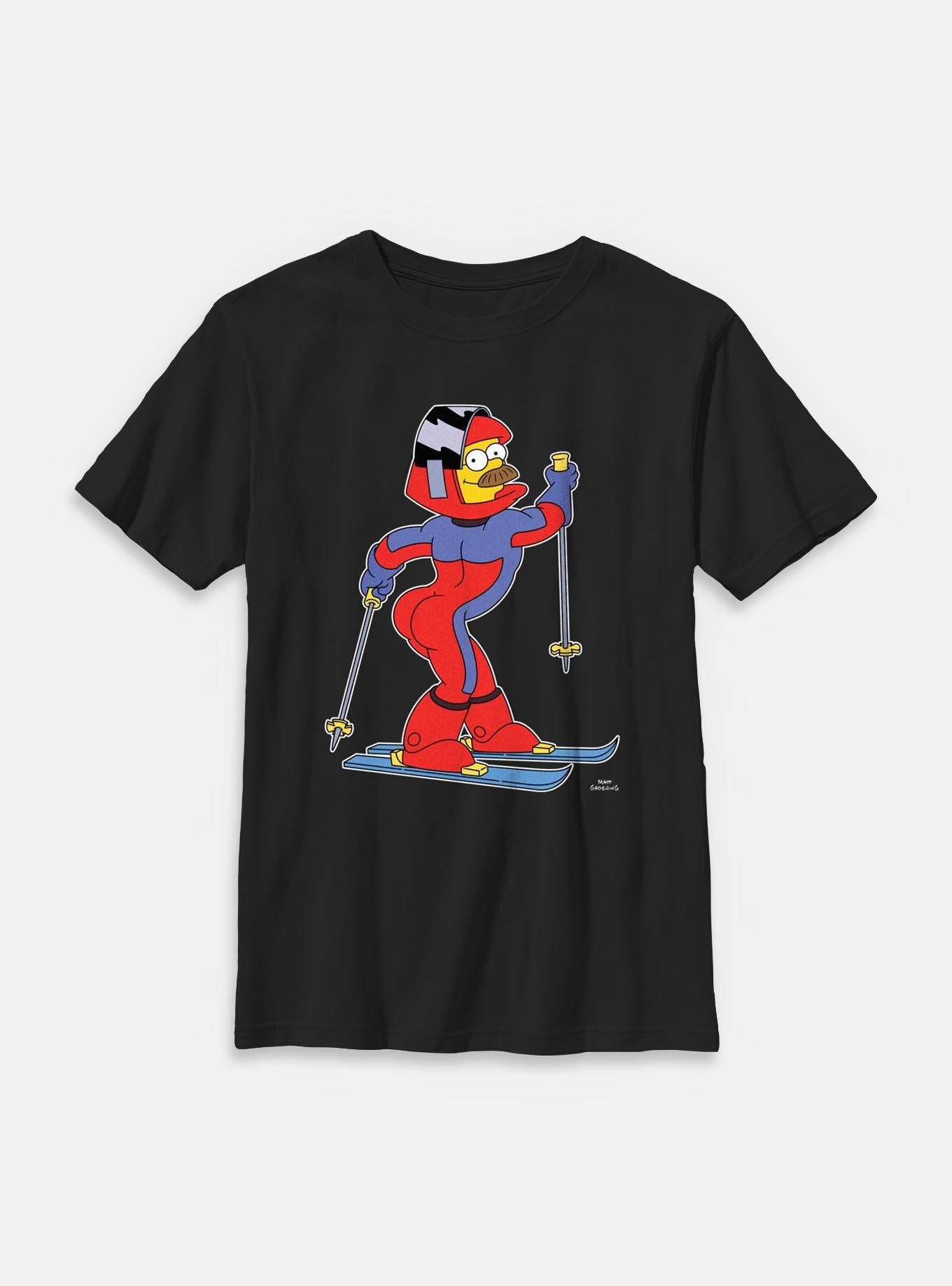 The Simpsons Ned Flanders Skii Skills Youth T-Shirt, , hi-res