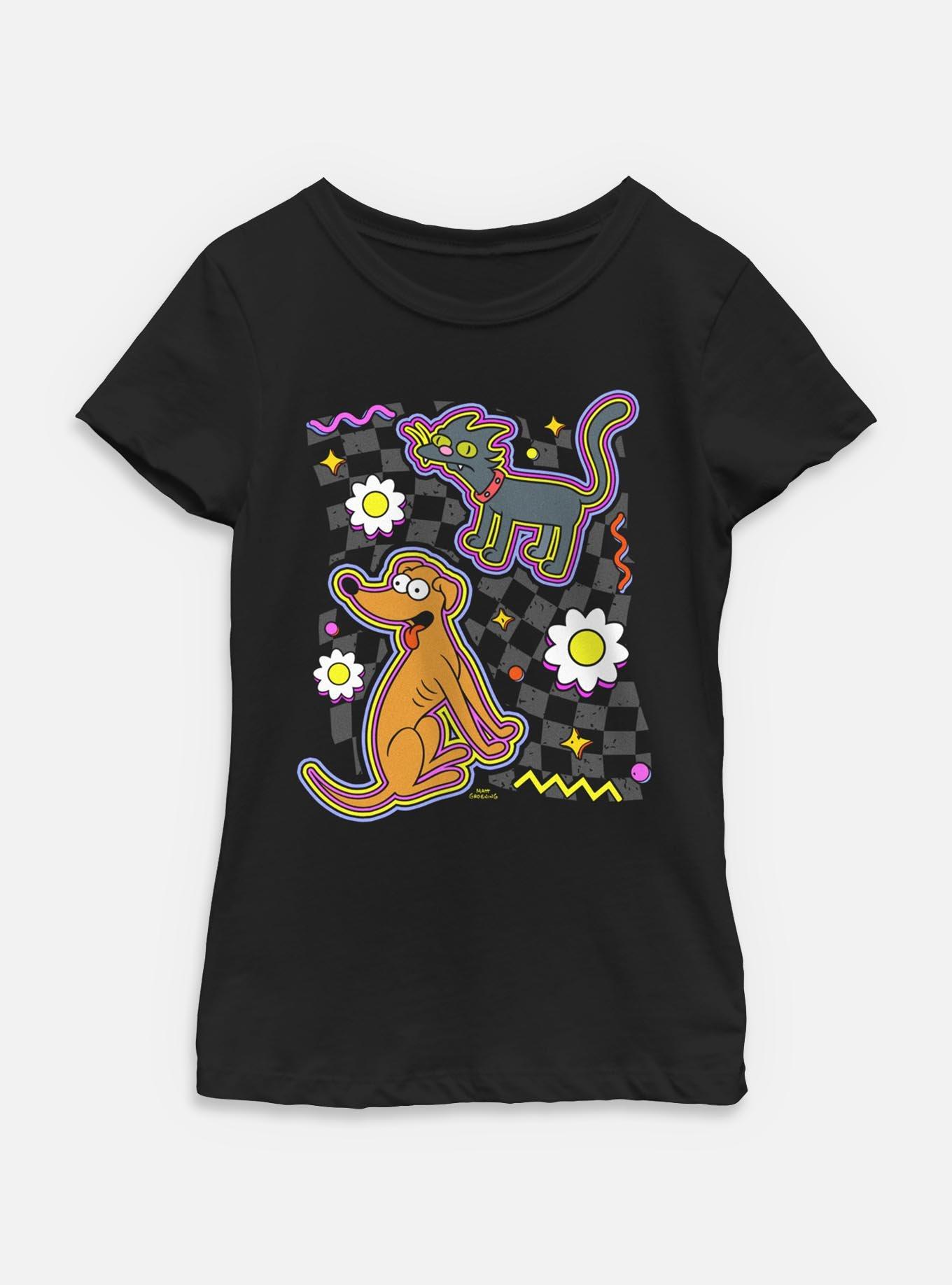 The Simpsons Flowers Retro Style Youth Girls T-Shirt, , hi-res