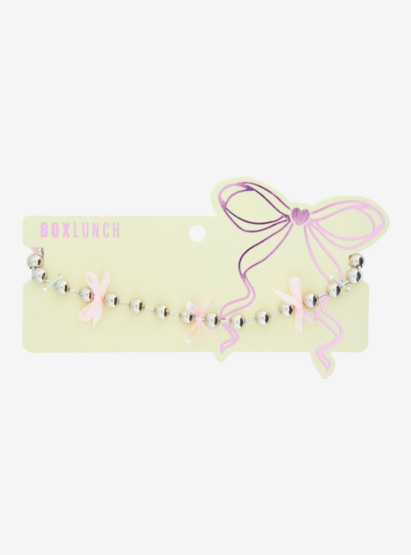 Beaded Chain and Ribbon Bow Necklace - BoxLunch Exclusive, , hi-res