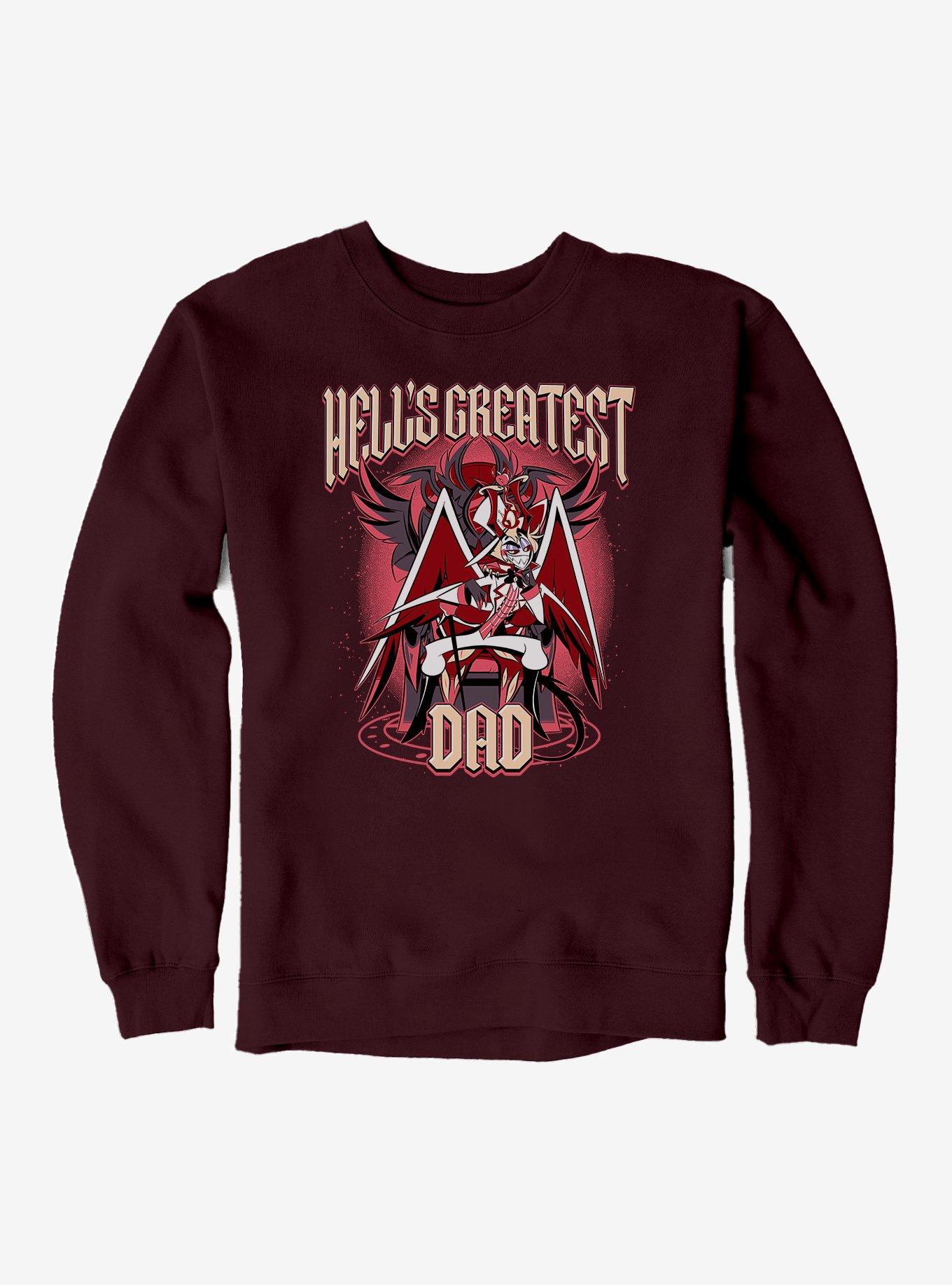 Hazbin Hotel Hell's Greatest Dad Lucifer Sweatshirt, MAROON, hi-res