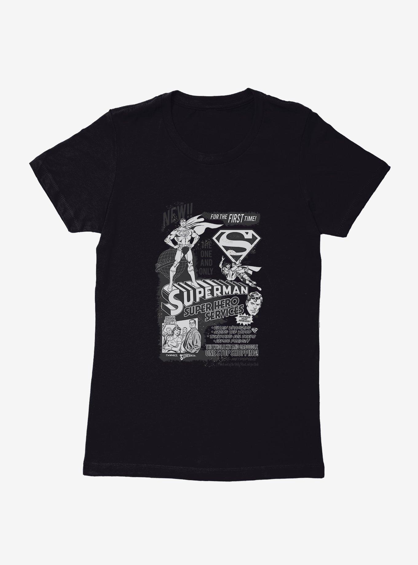 DC Comics Superman Superhero Services Womens T-Shirt