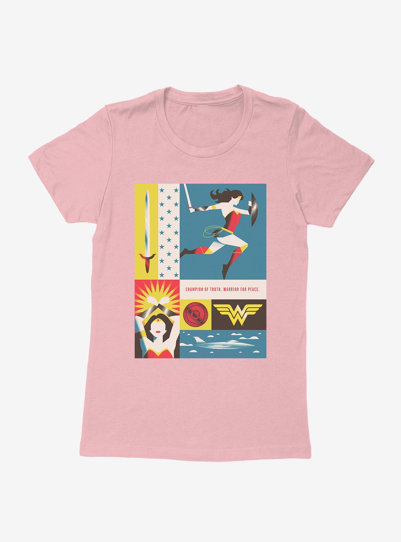 DC Comics Wonder Woman WB 100 Champion Of Truth, Warrior For Peace Poster Womens T-Shirt