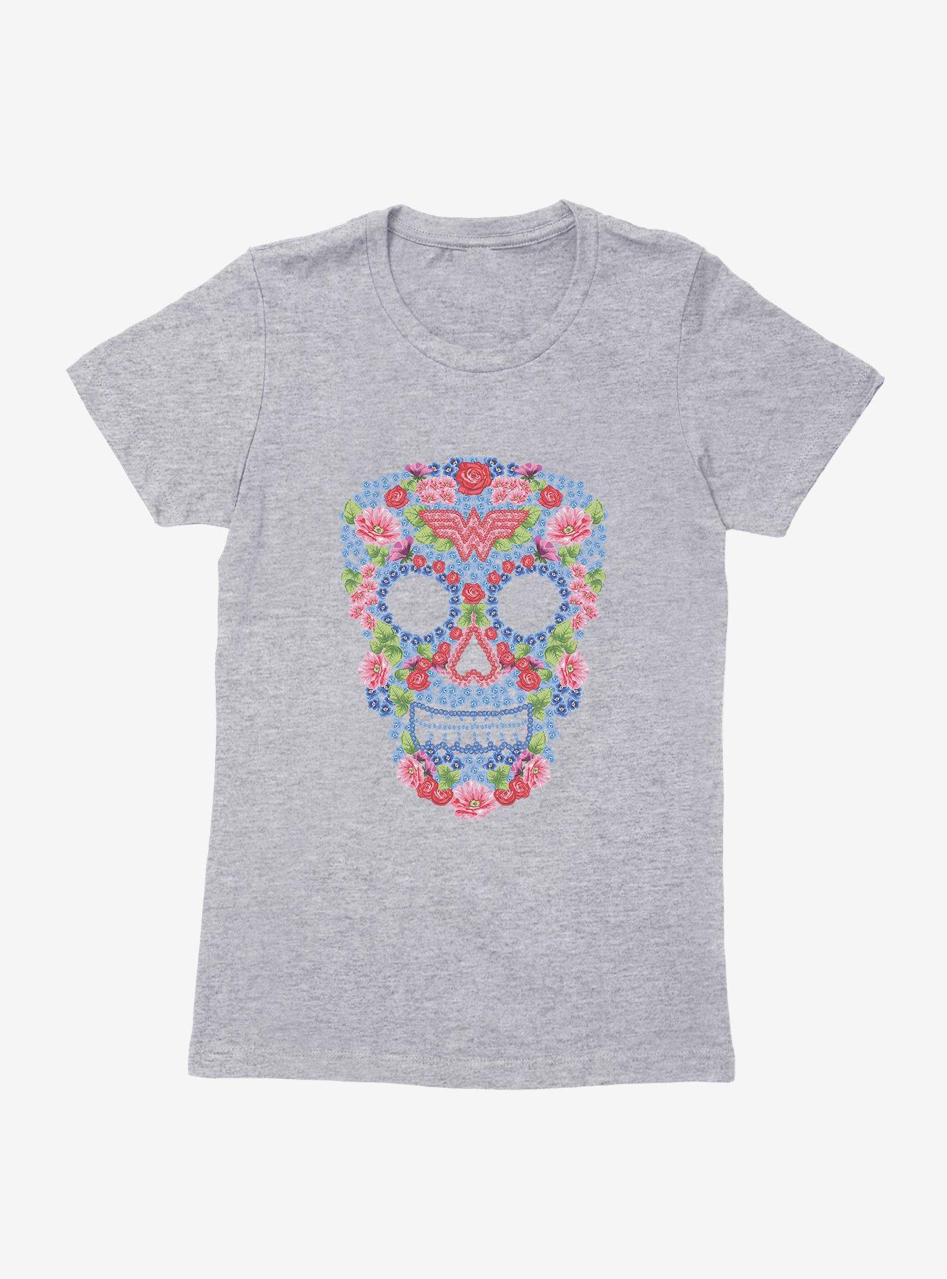 DC Comics Wonder Woman Flower Skull Womens T-Shirt