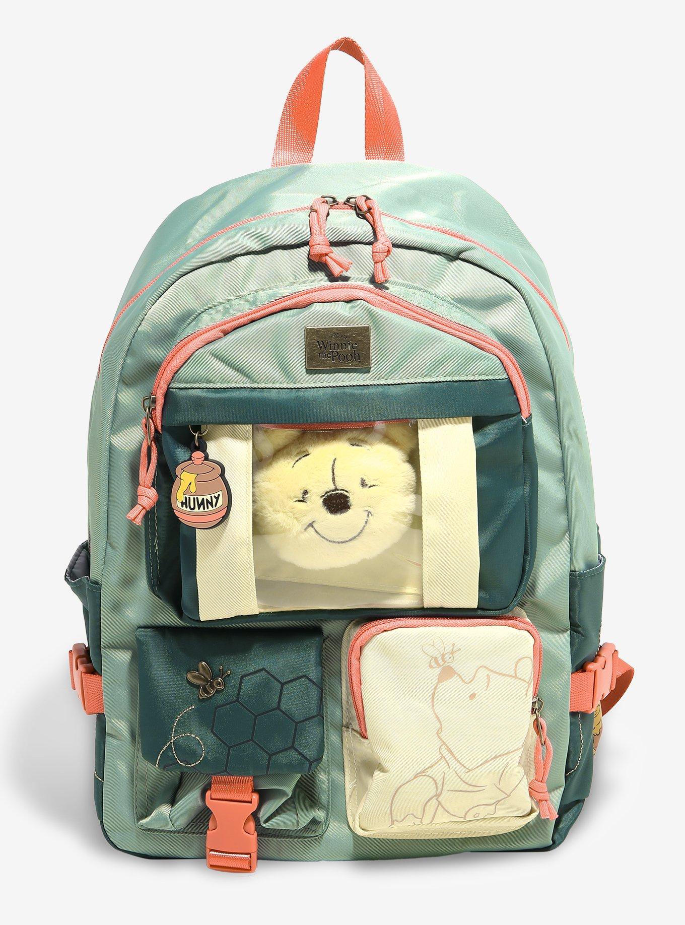 Disney Winnie the Pooh Pastel Multi-Pocket Backpack with Plush Pooh Bear Keychain - BoxLunch Exclusive, , hi-res