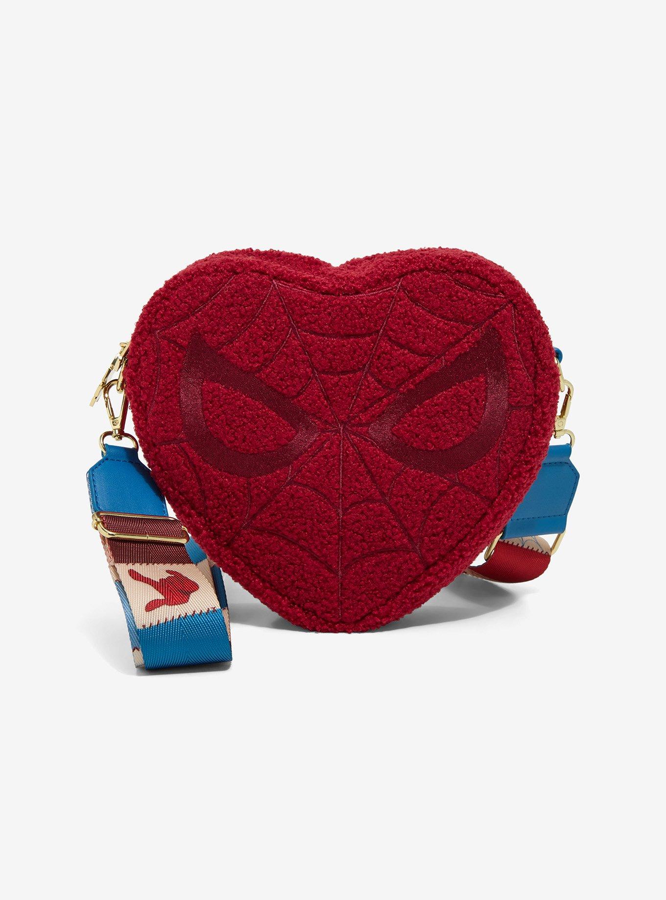 Loungefly Marvel Spider-Man Sherpa Heart Crossbody Bag, , hi-res
