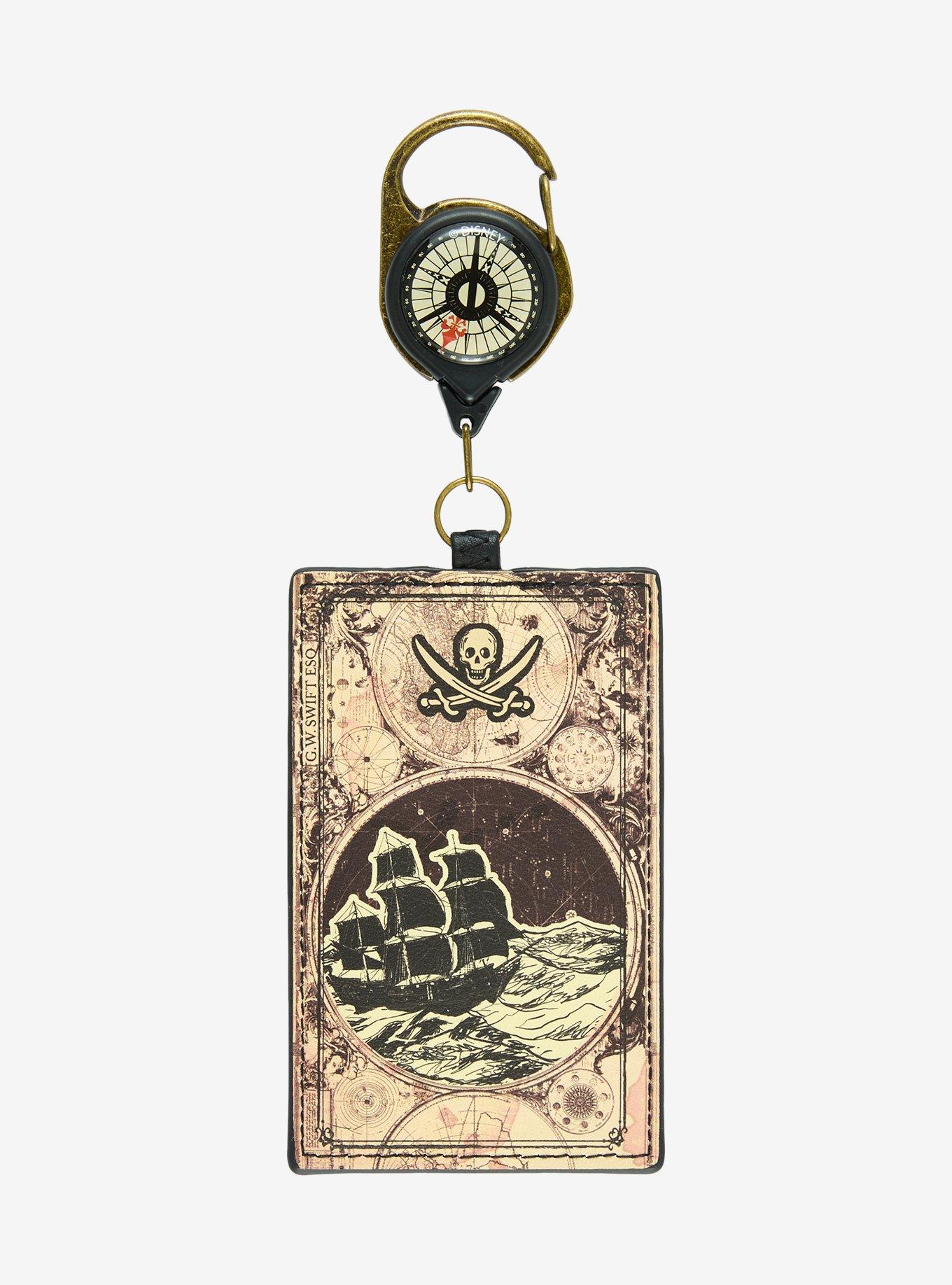 Disney Pirates of the Caribbean Map Retractable Lanyard — BoxLunch Exclusive, , hi-res
