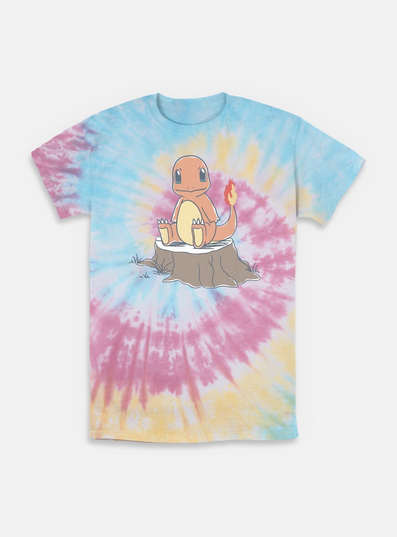 Pokemon Charmander Log Sketch Tie-Dye T-Shirt, , hi-res