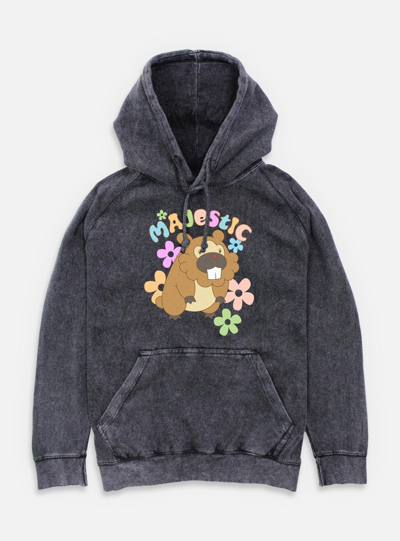 Pokemon Bidoof Majestic Flowers Mineral Wash Hoodie,Specials : American Fashion Style Bags On Sale
