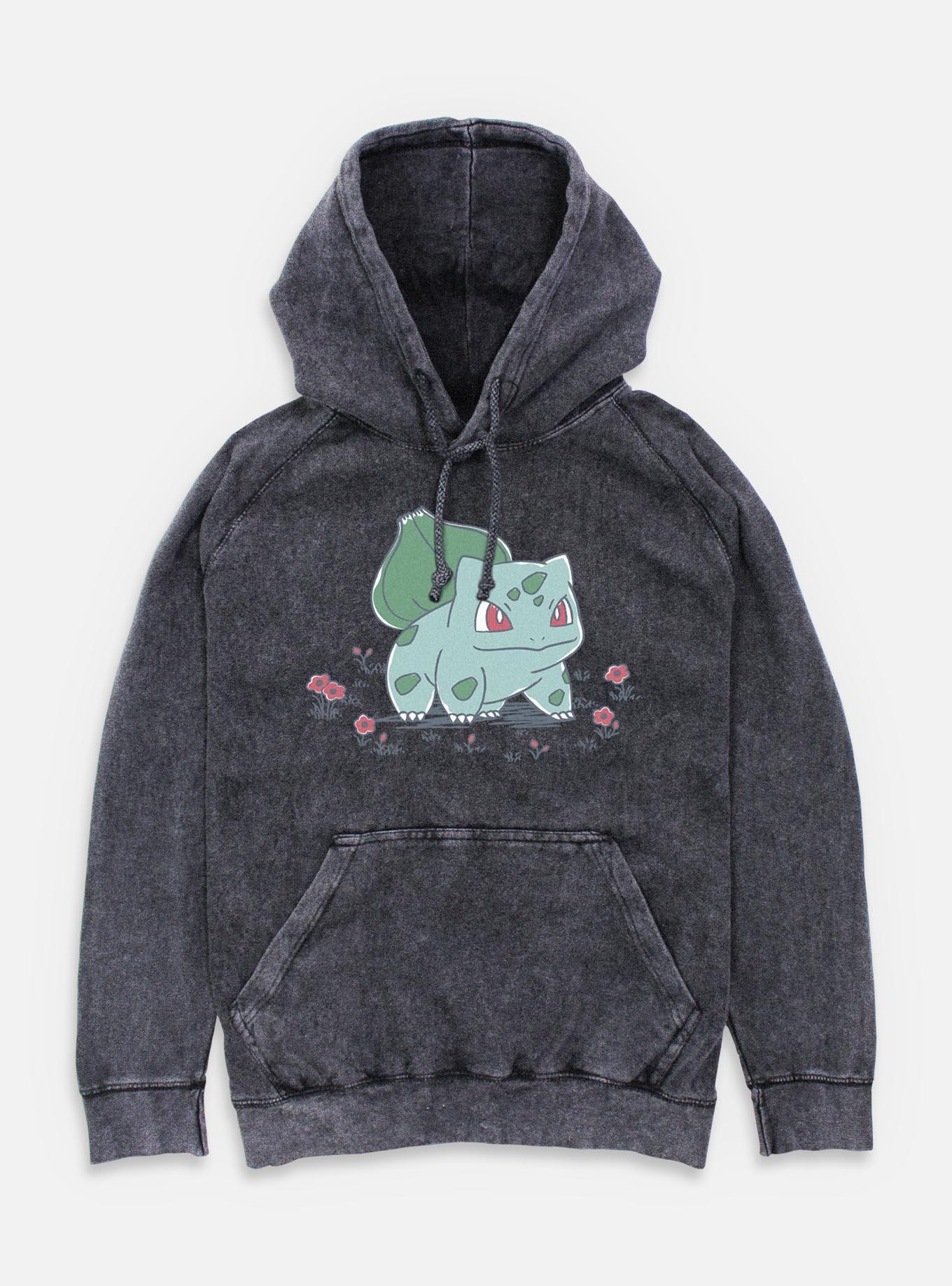 Pokemon Bulbasaur Floral Sketch Mineral Wash Hoodie, , hi-res