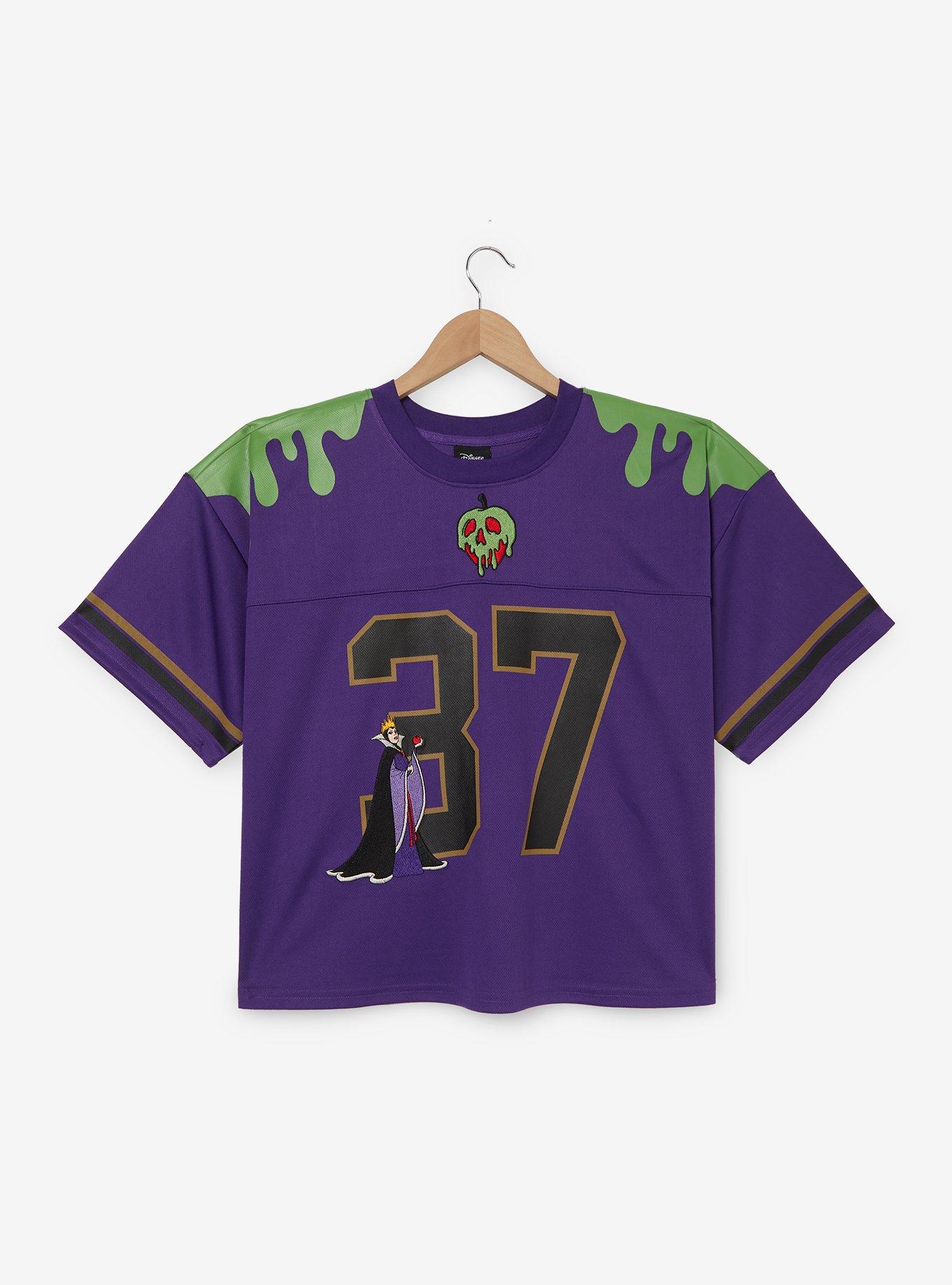 Disney Snow White And The Seven Dwarfs Evil Queen Women's Plus Size Cropped Football Jersey - BoxLunch Exclusive, , hi-res